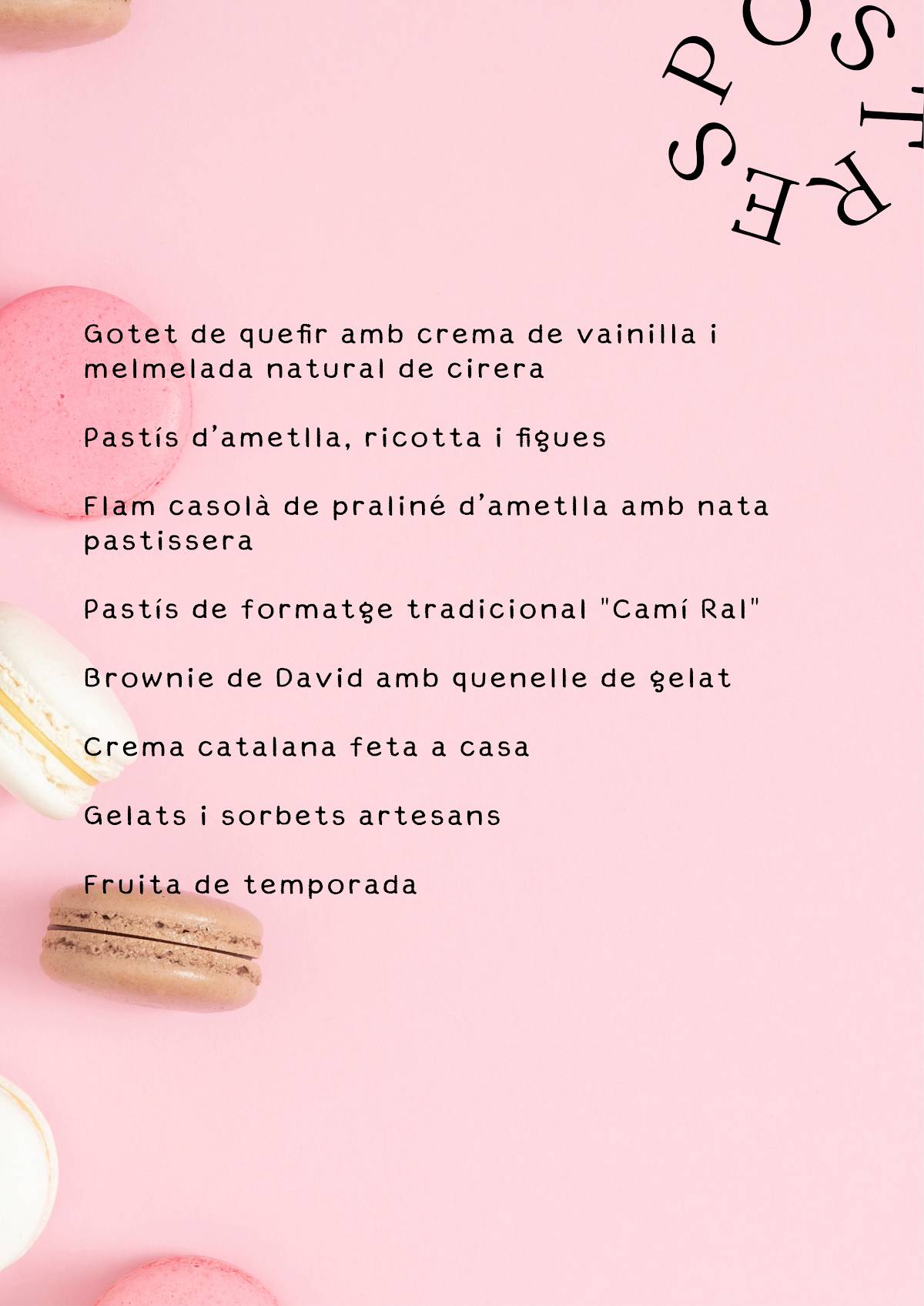 Restaurant Camí Ral меню