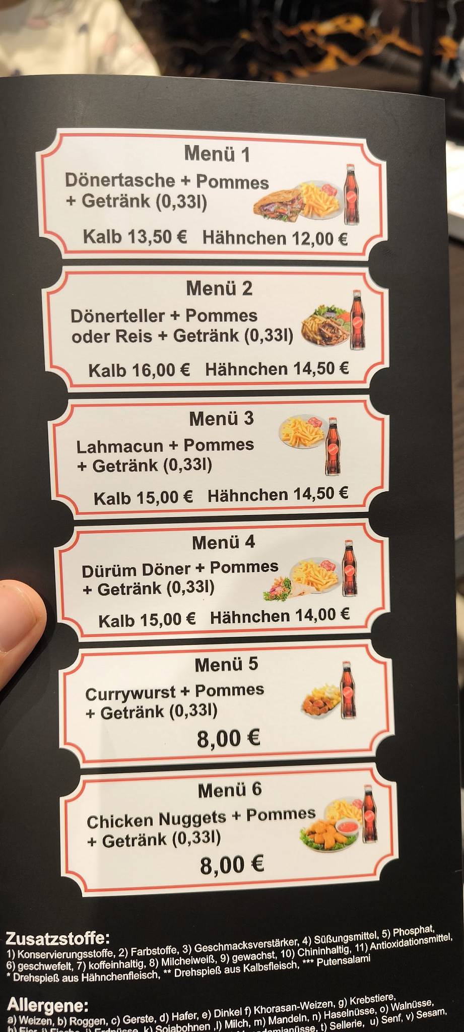 Toro Döner меню