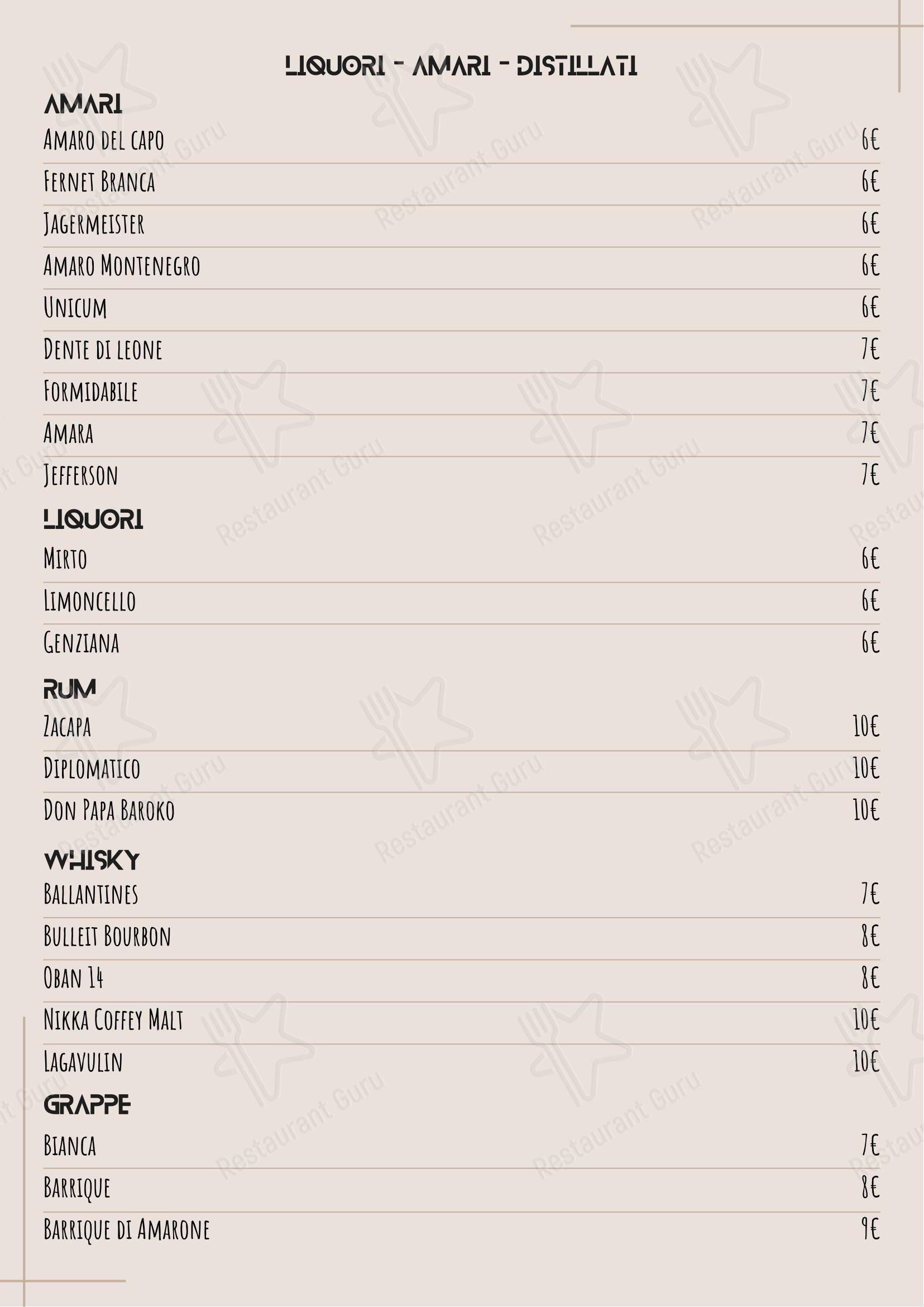 菜单 ресторана Tratto EUR