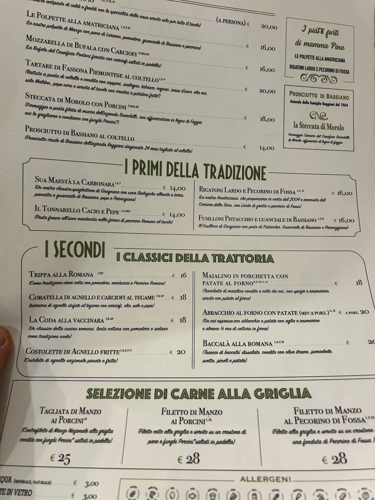 Trattoria Da Danilo меню