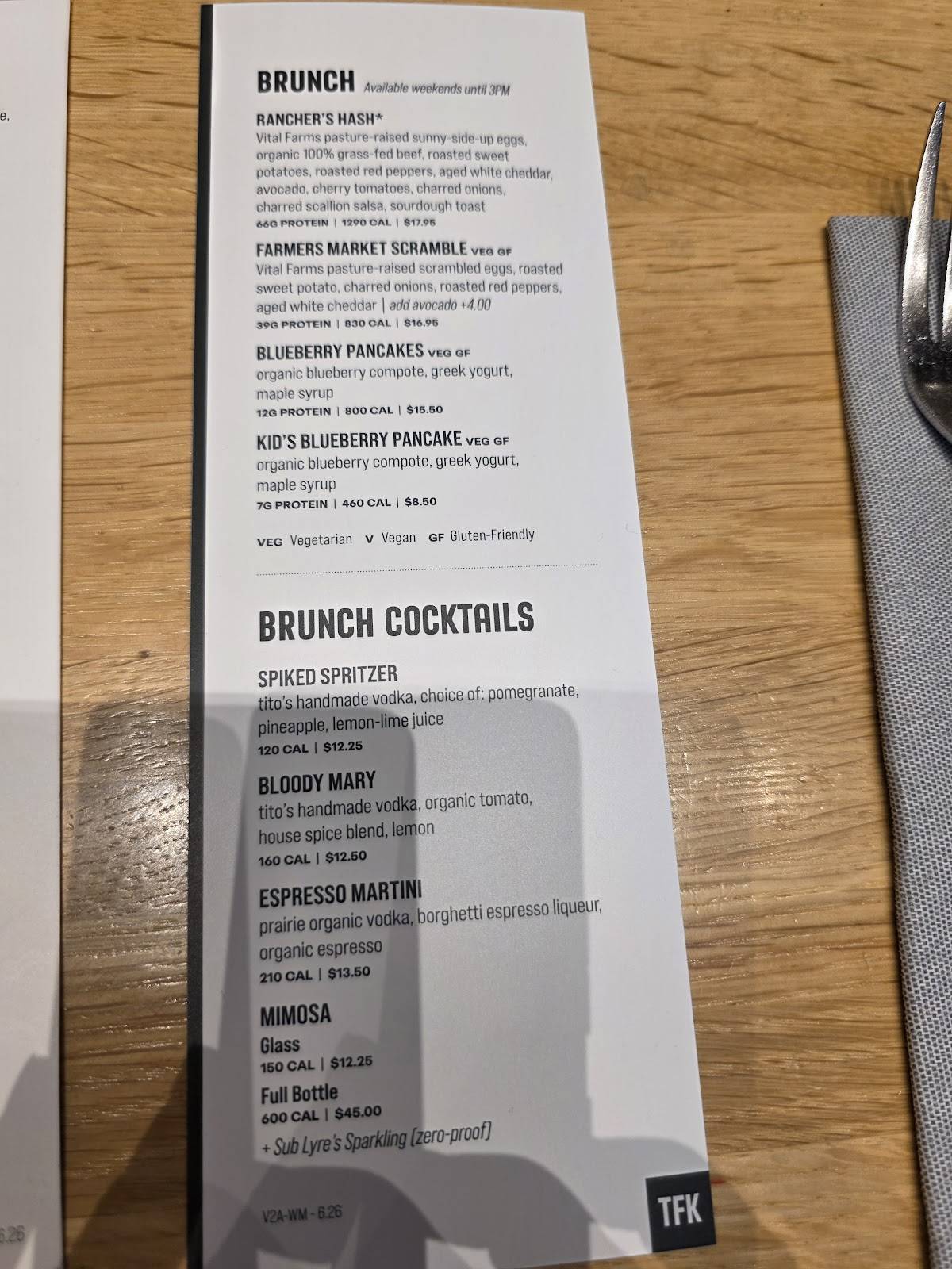 True Food Kitchen меню