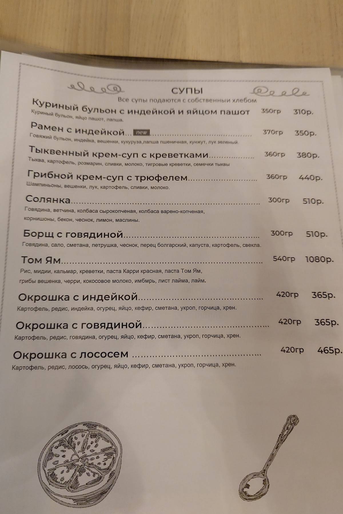 Трюфель меню