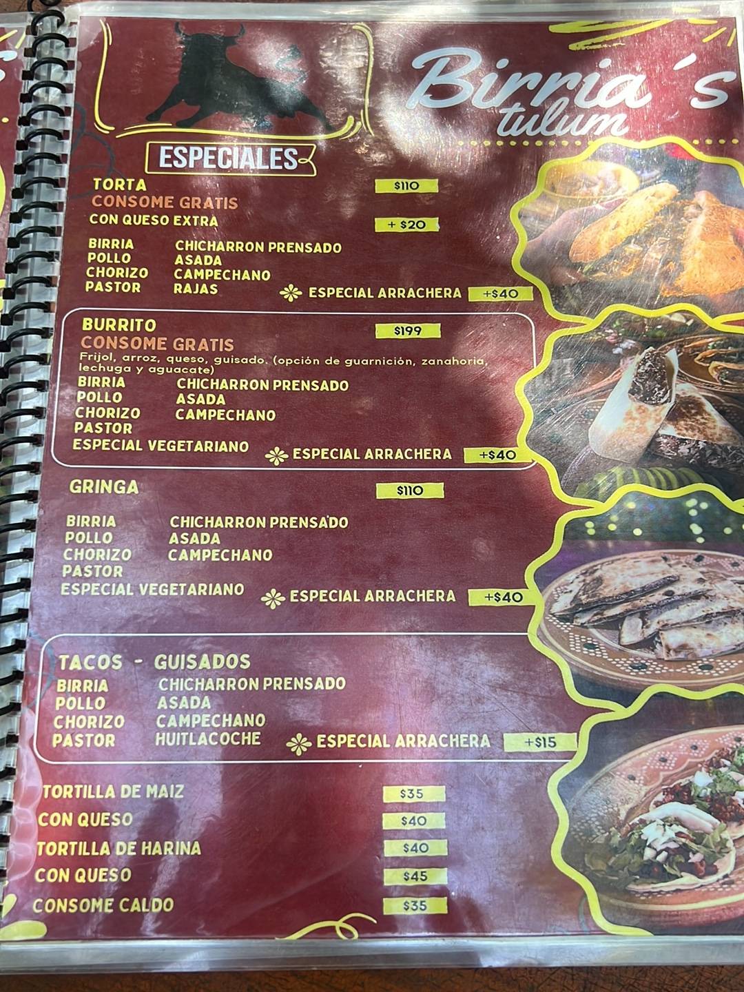 Birria меню