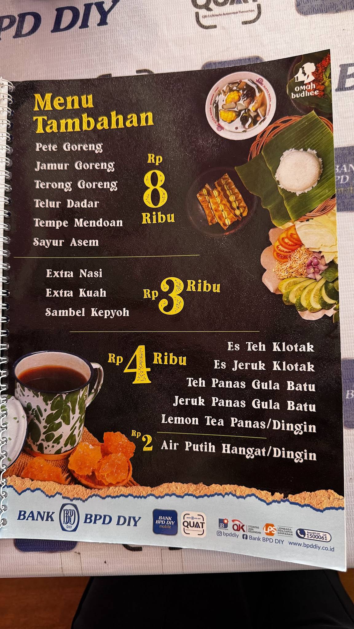 UD SARI RASA меню