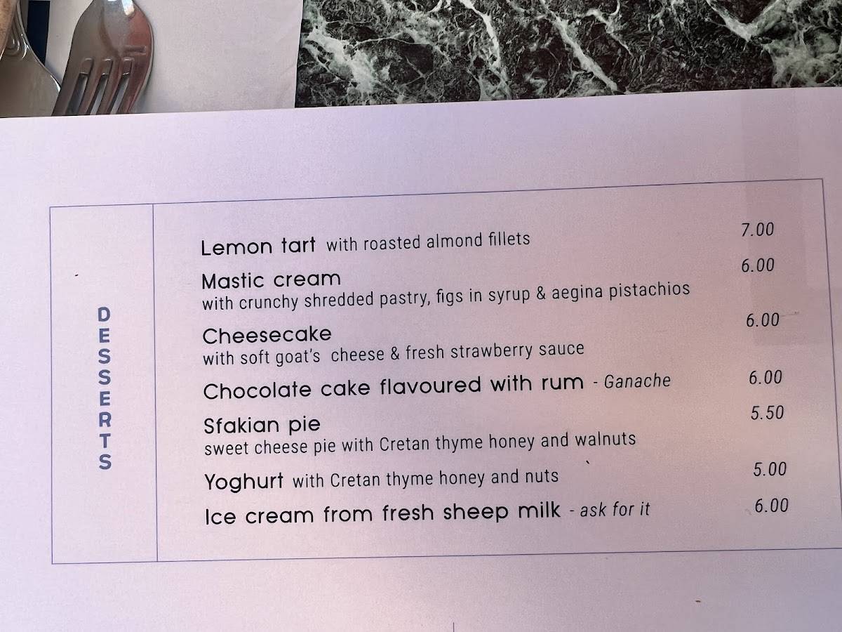 Veneto Restaurant Rethymno меню