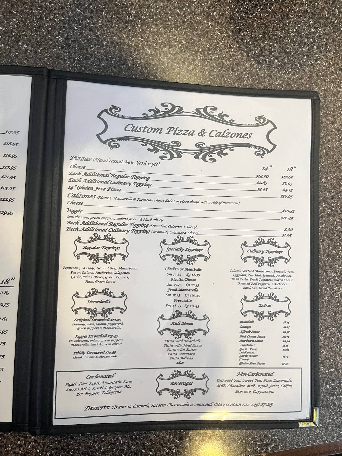 Vic's Italian Restaurant & Pizzeria меню