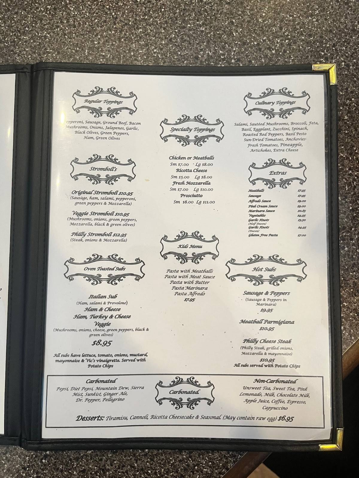 Vic's Italian Restaurant & Pizzeria меню