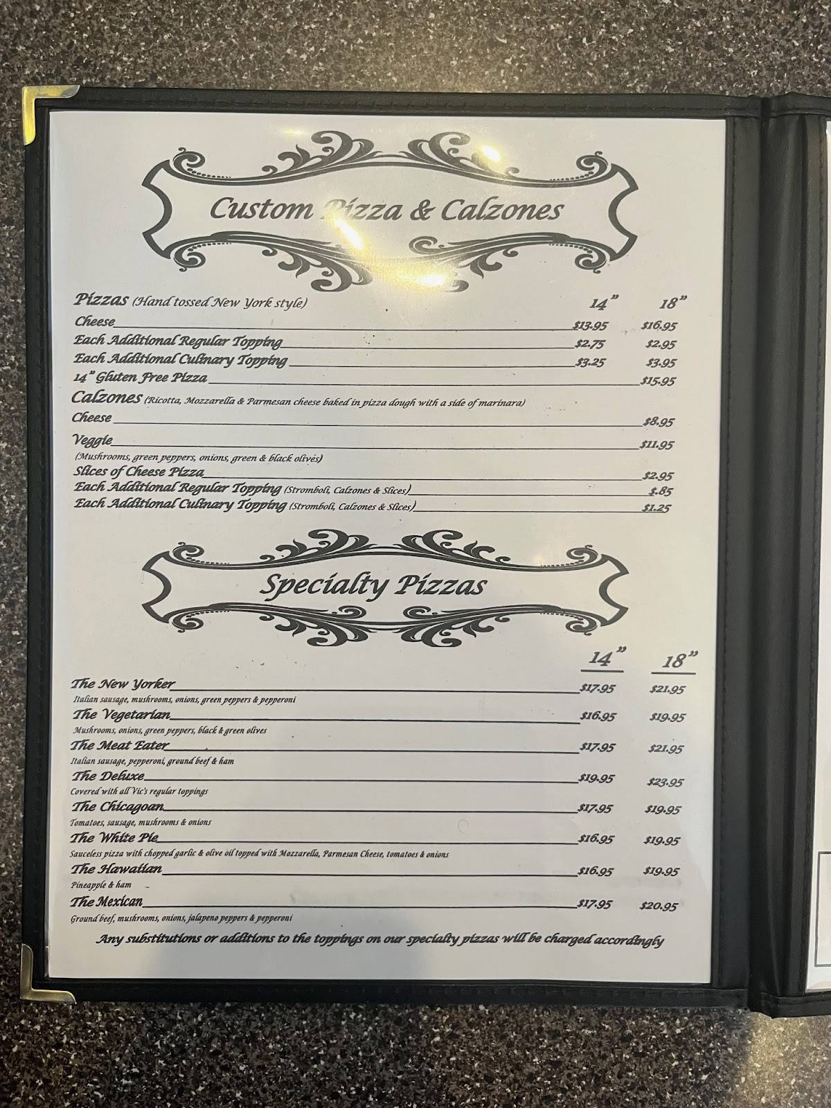 Vic's Italian Restaurant & Pizzeria меню