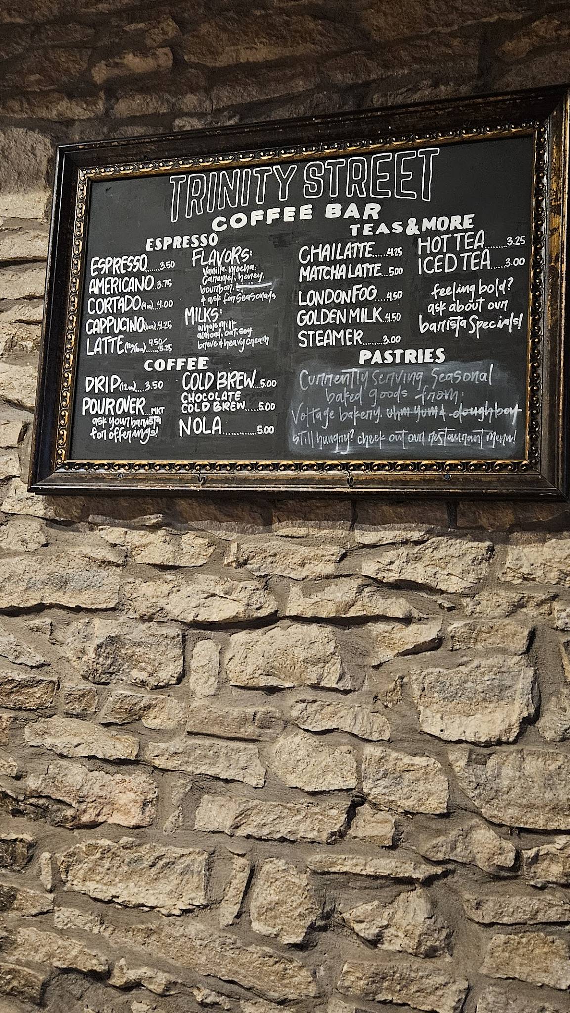 Voltage Coffee Project меню