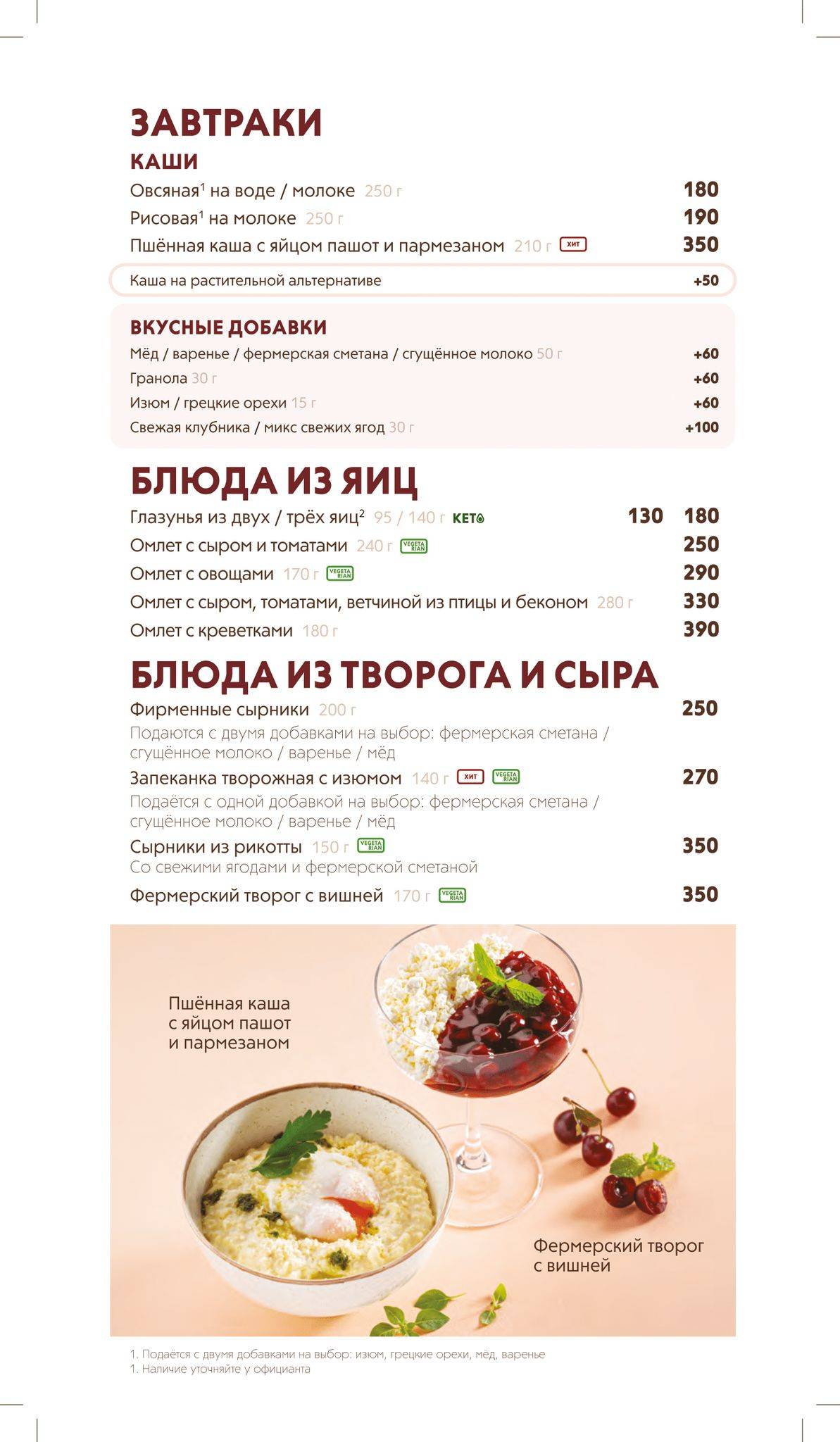 Шоколадница меню