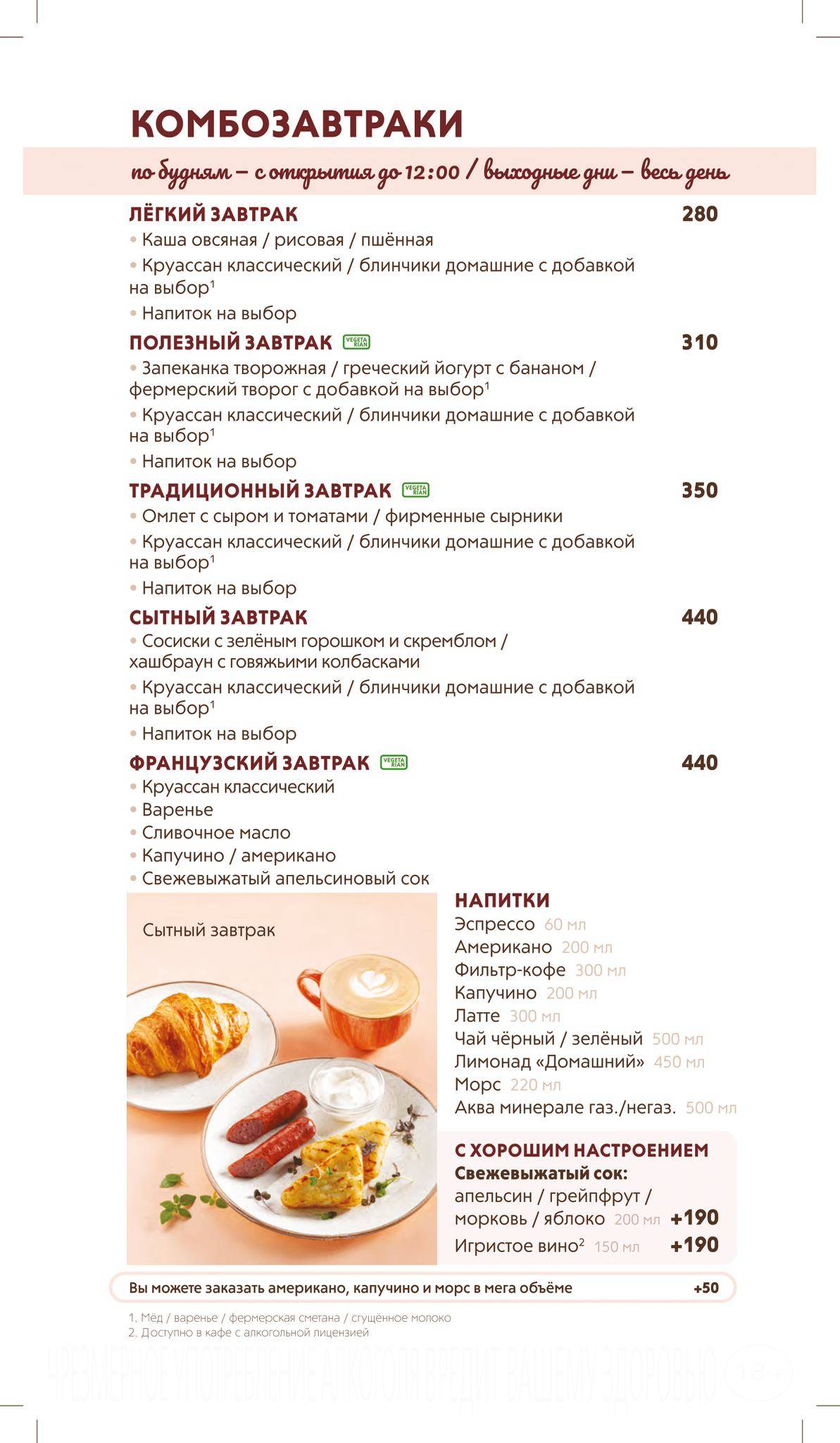 Шоколадница меню