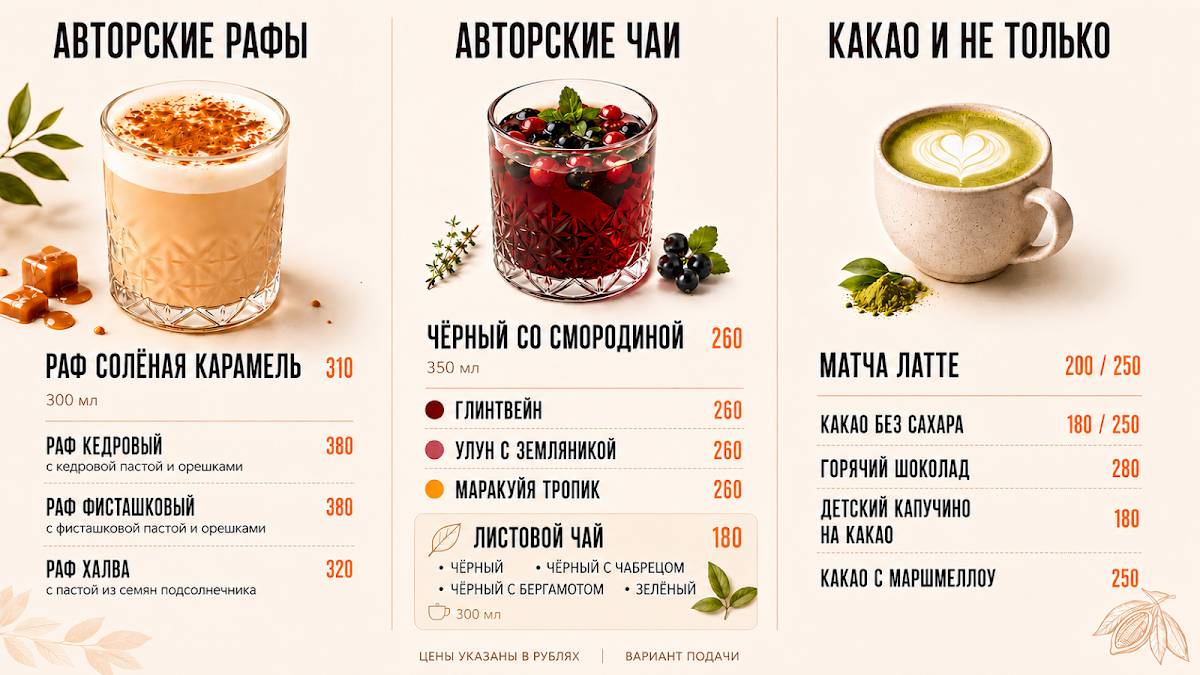 Ave Mia меню