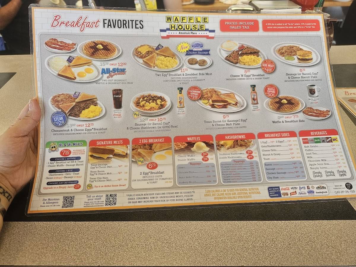 Waffle House меню