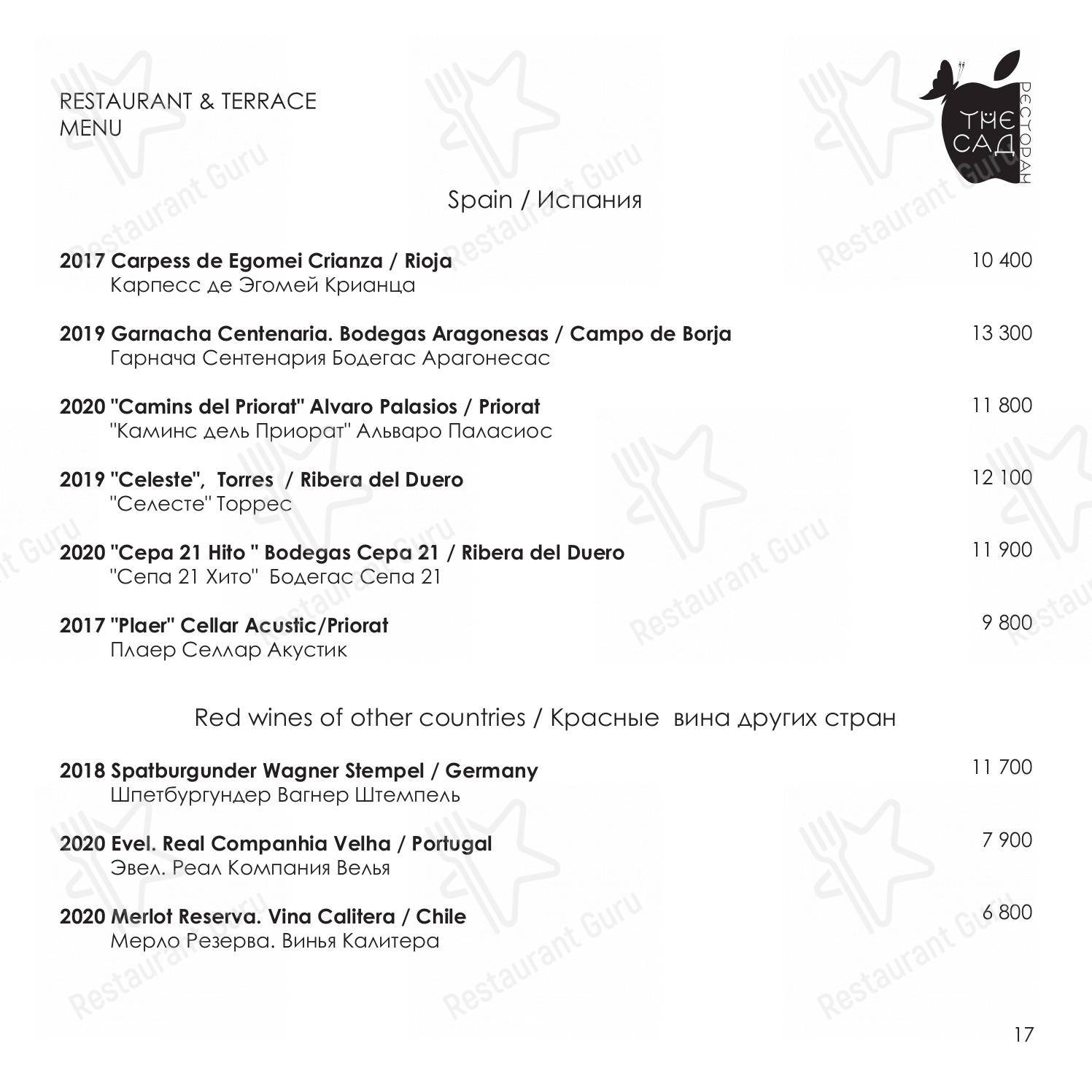 Меню ресторана Waiters
