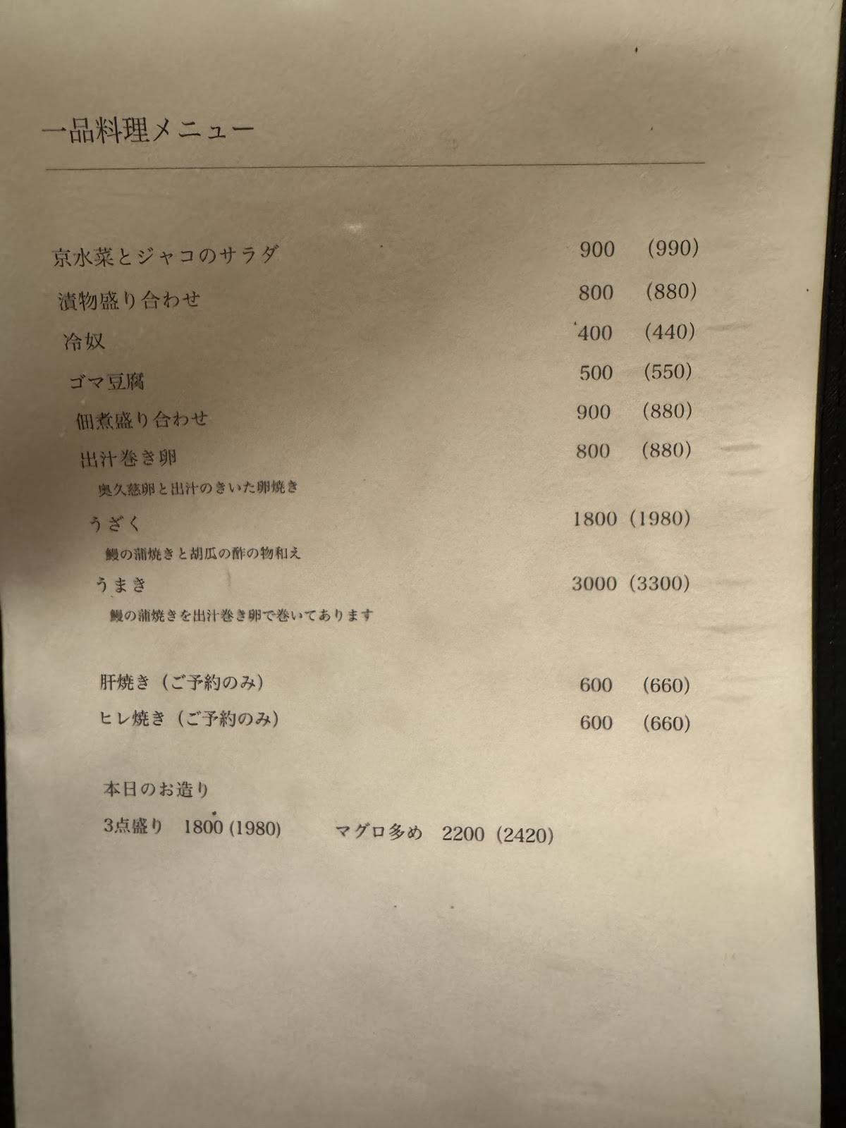 Watabe меню