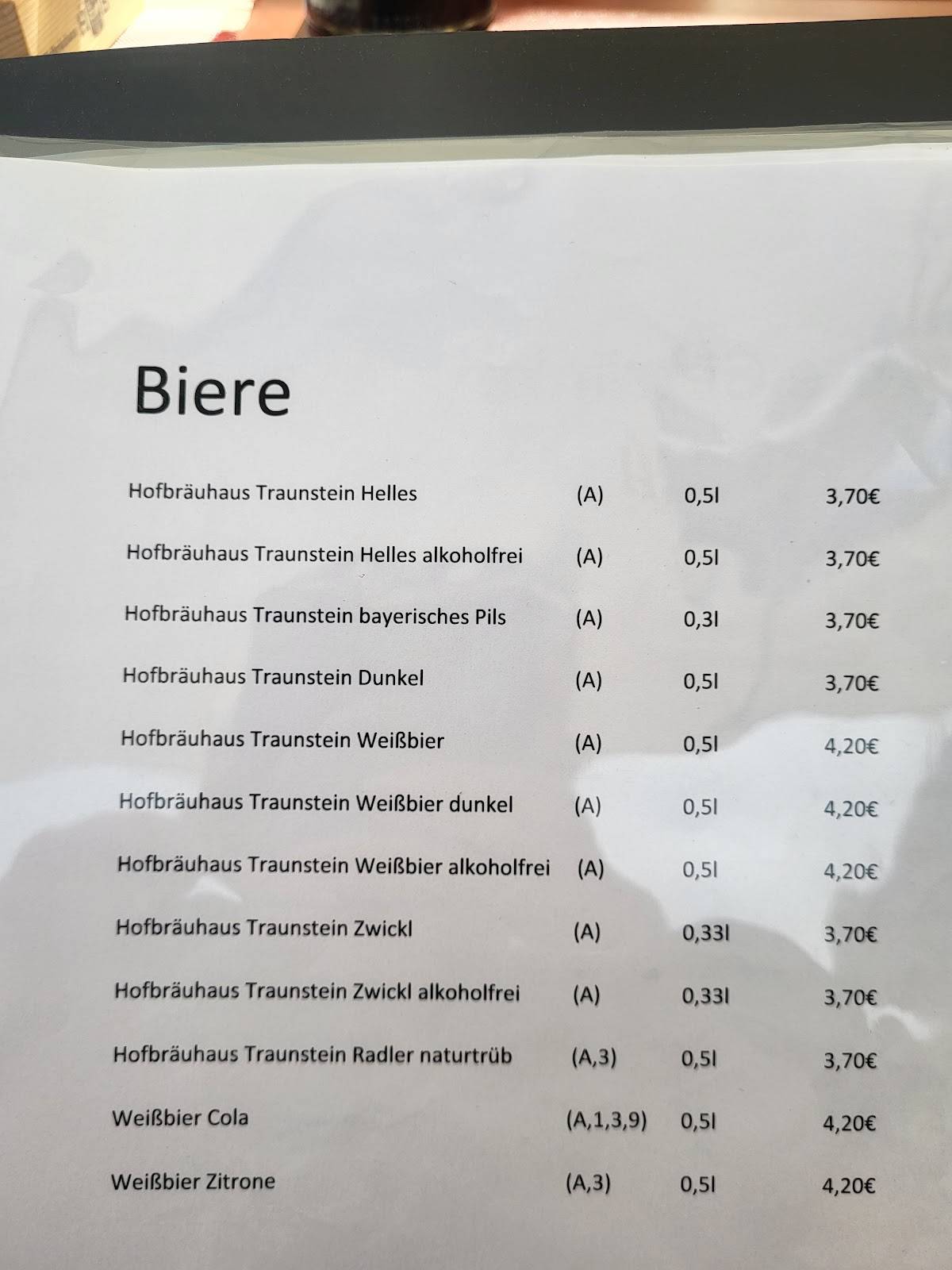Weißmühle меню