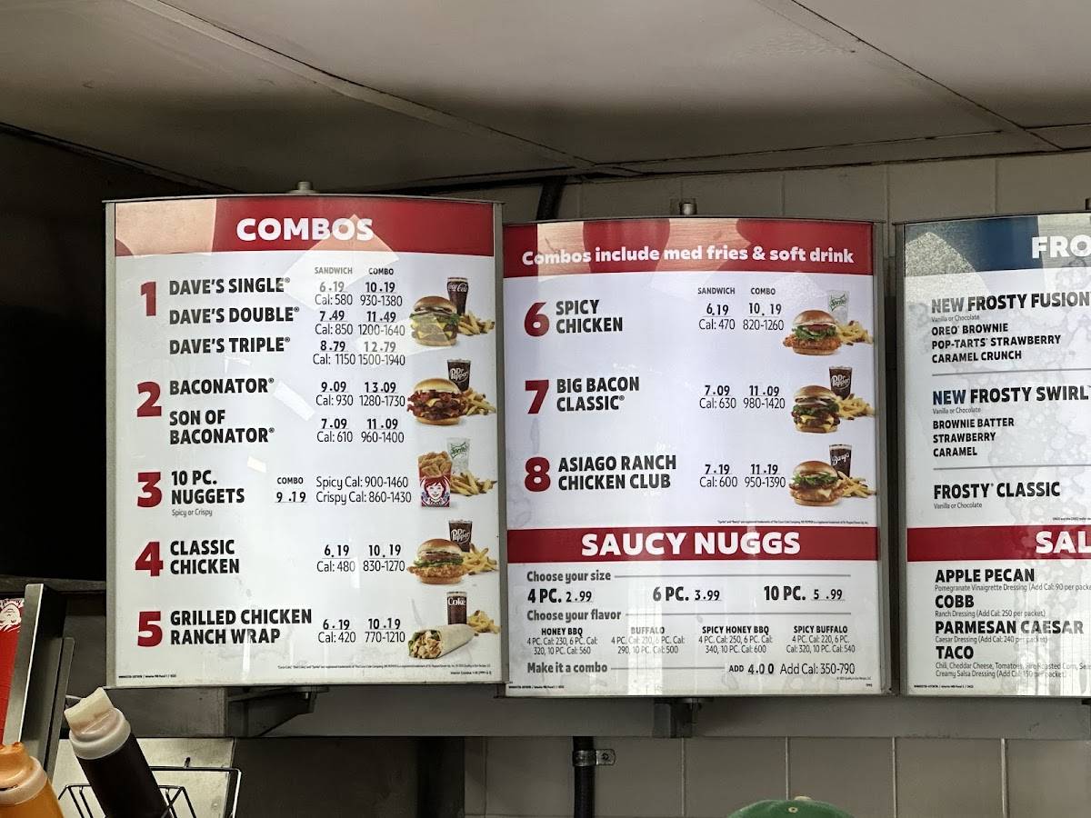 Wendy's меню