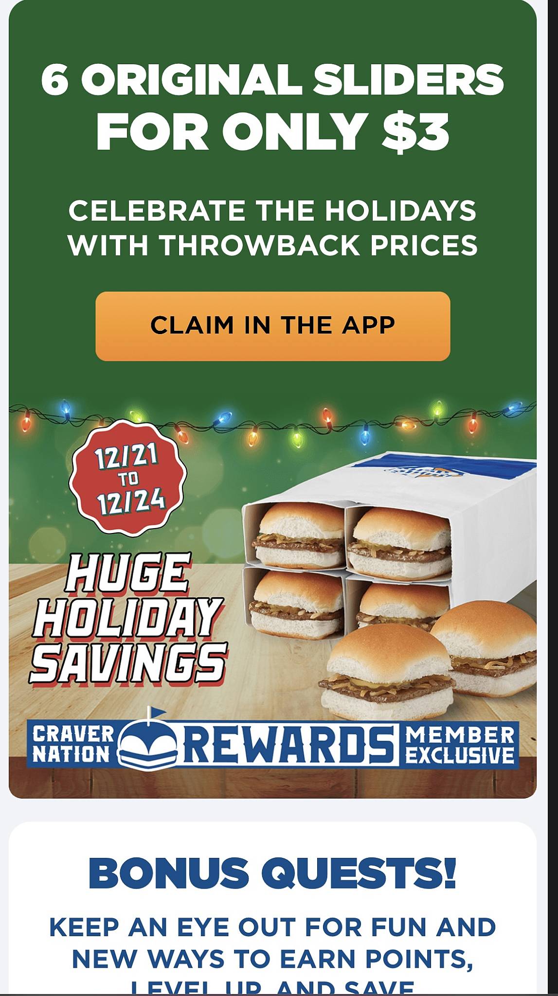 White Castle меню