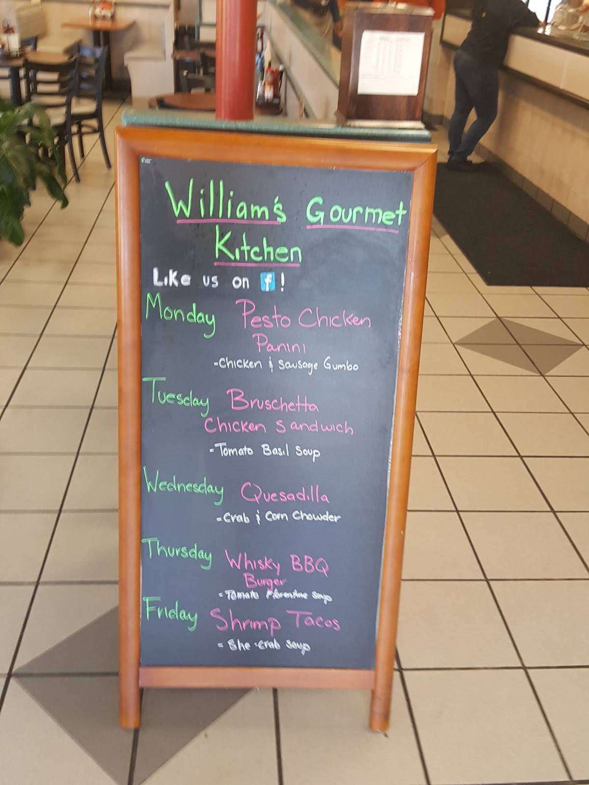 William's Gourmet Kitchen меню