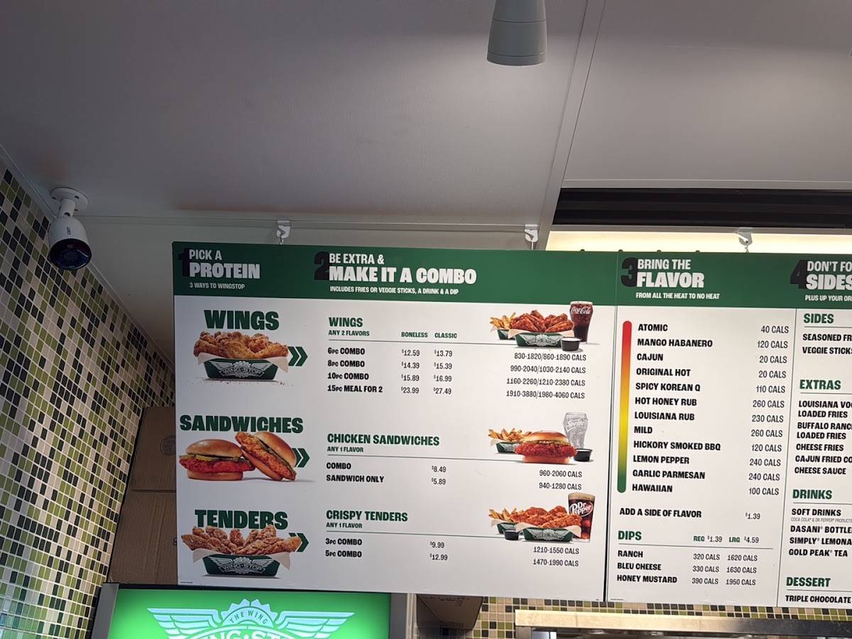 Wingstop меню