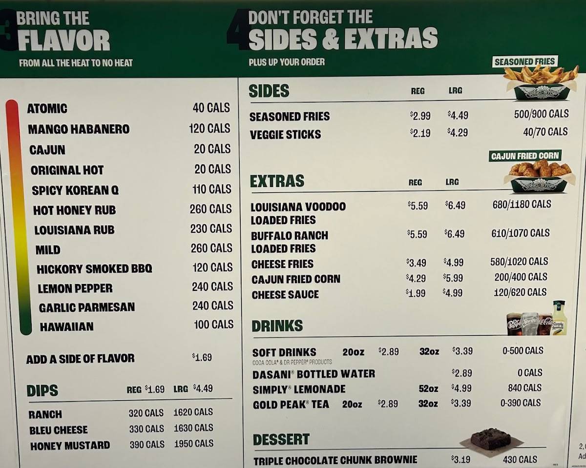 Wingstop меню