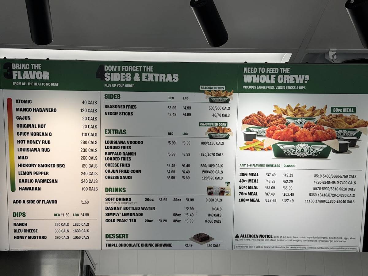 Wingstop меню