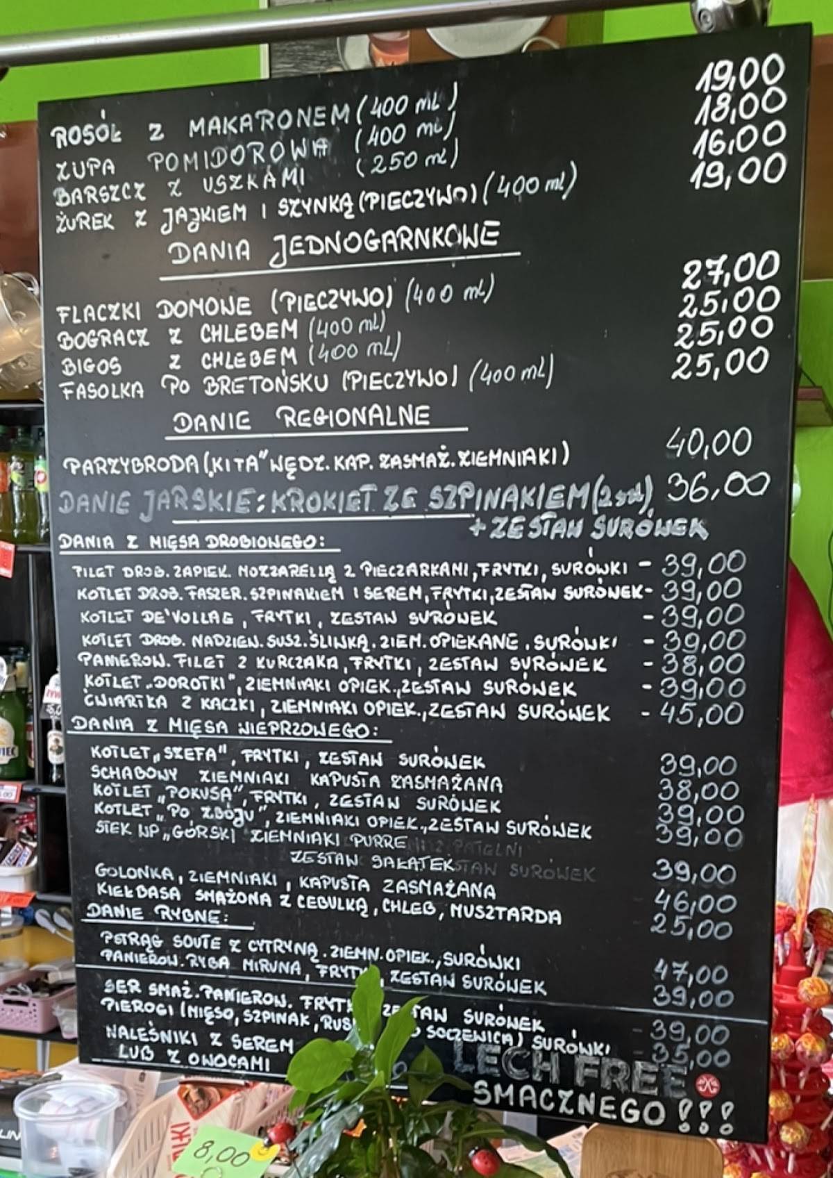U Wisełki меню