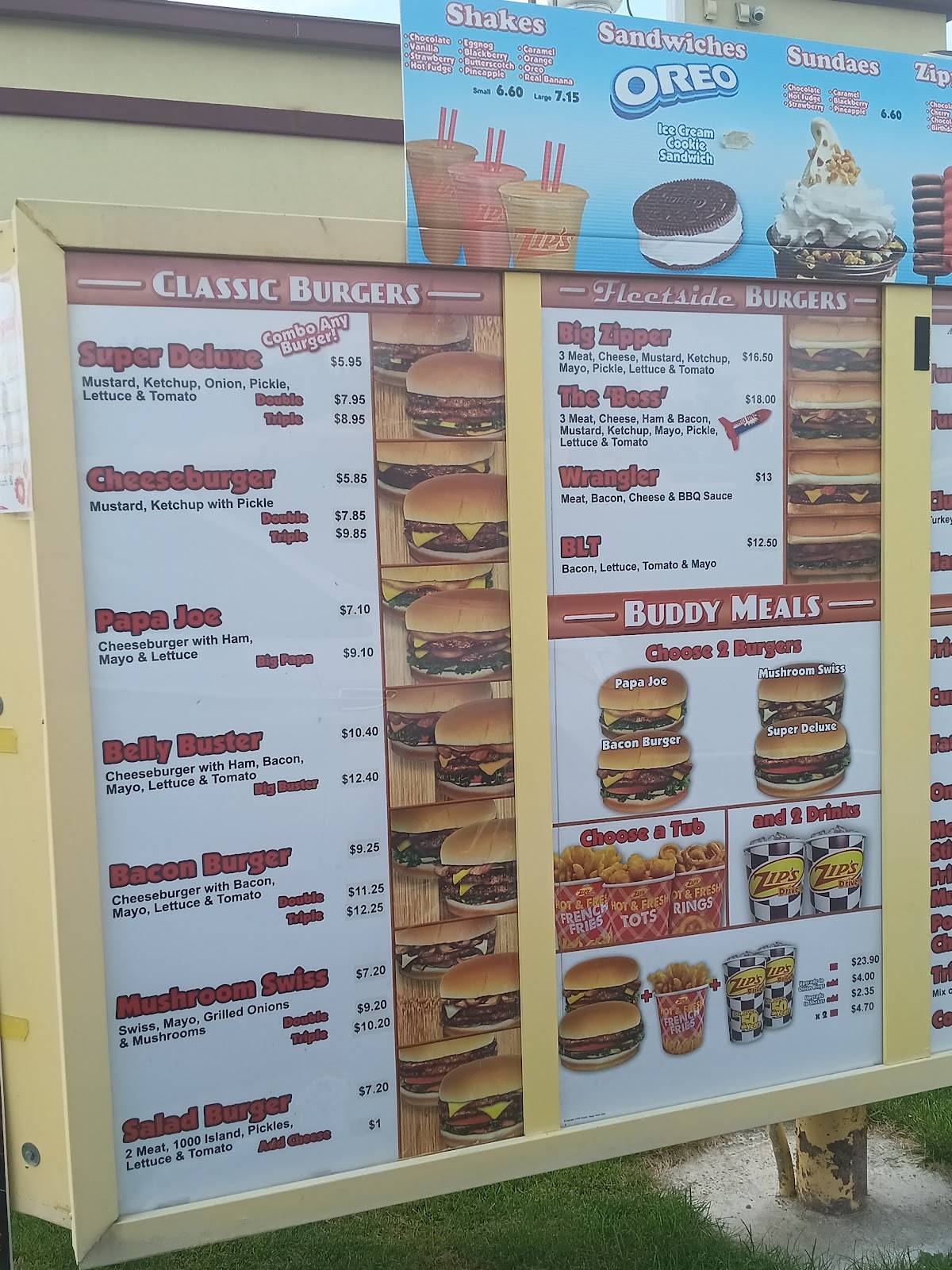 Zip's Drive-In - Mead, WA меню
