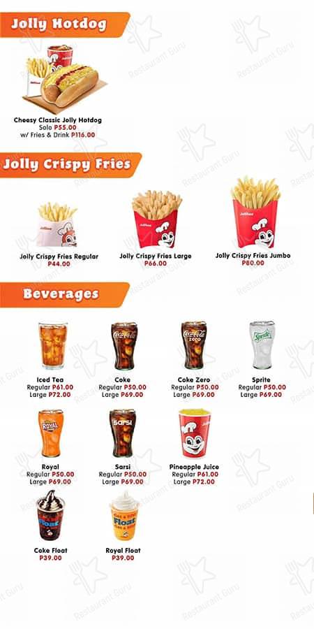 Jollibee меню