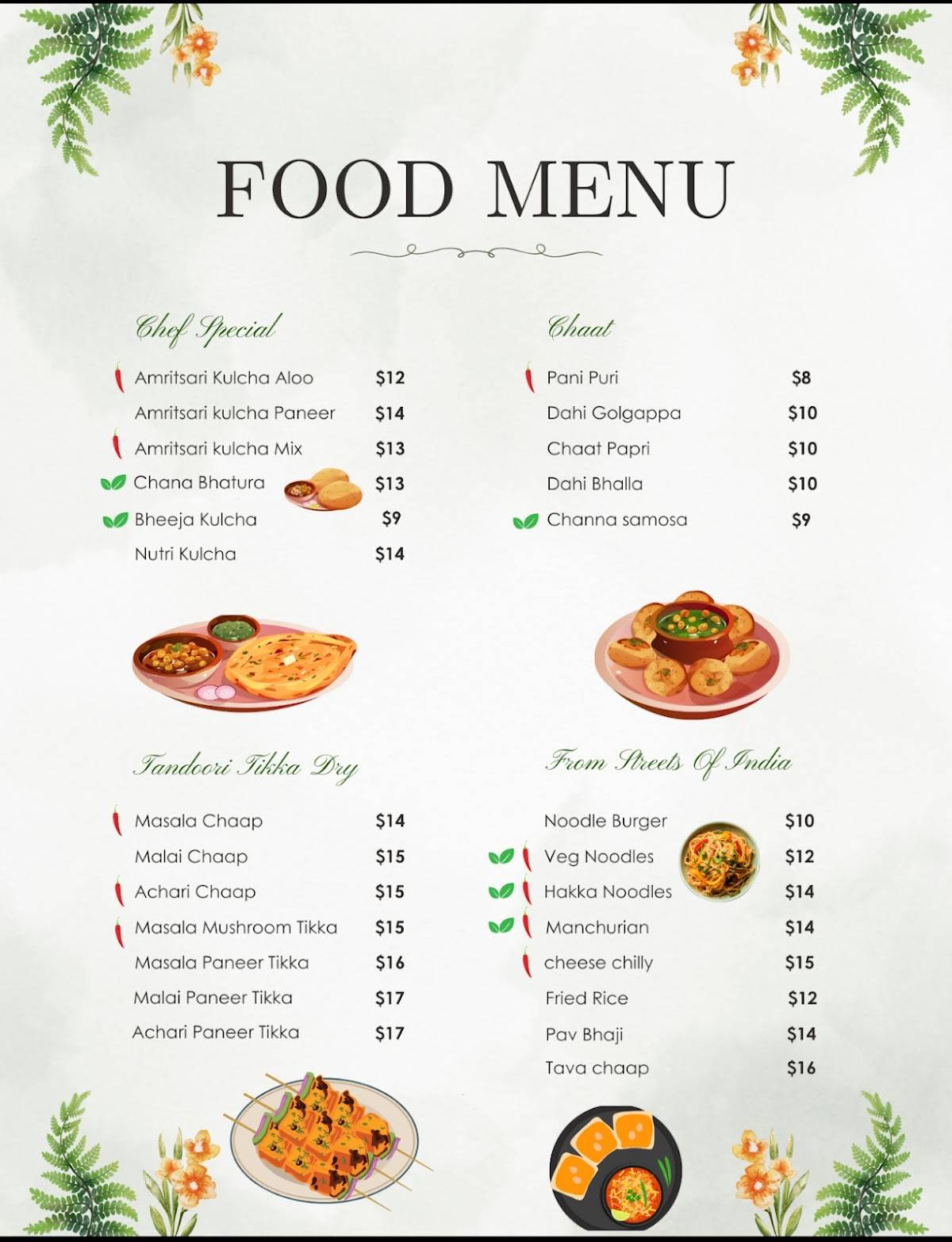 Kulcha Hub меню