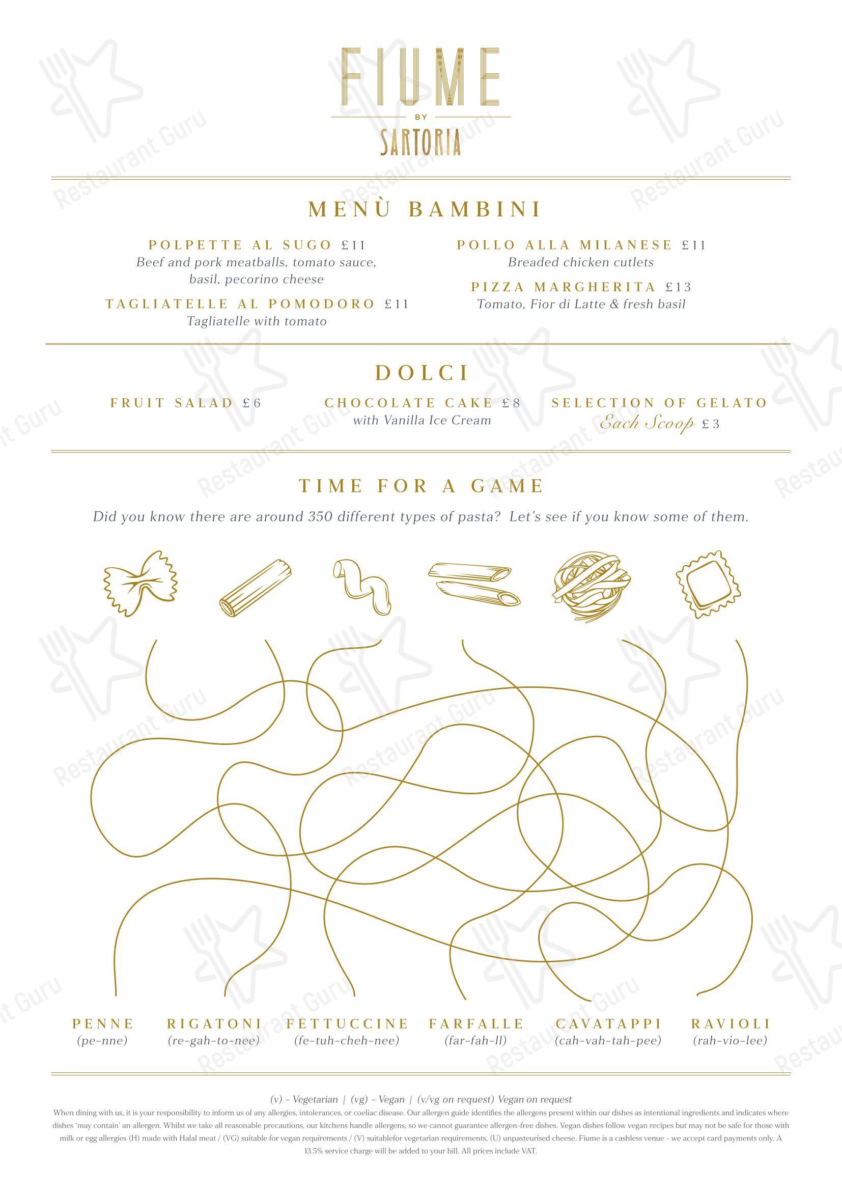 Breakfast Menu паба и бара Fiume