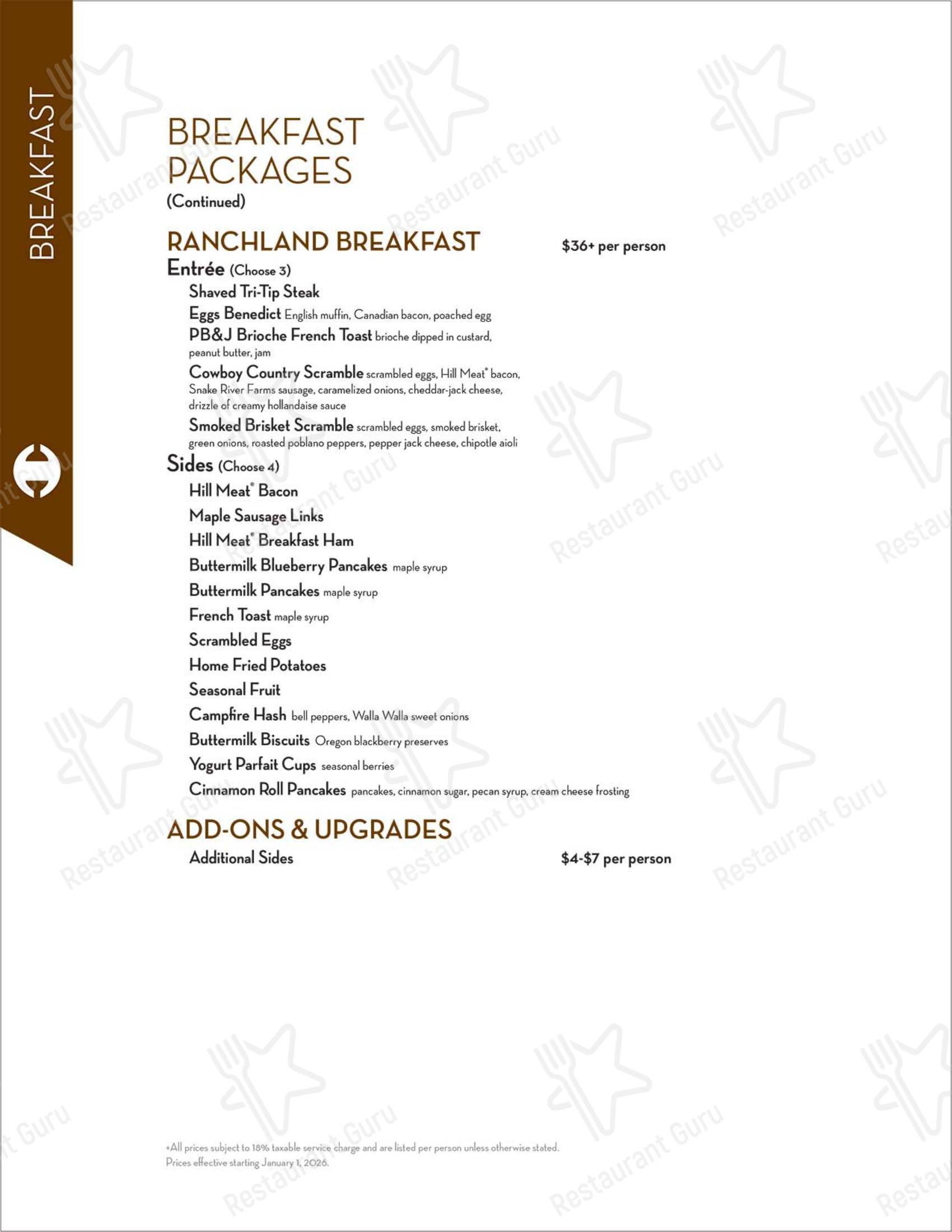 Group Booking Menu стейк хауса Hamley Cafe в Пендлтоне