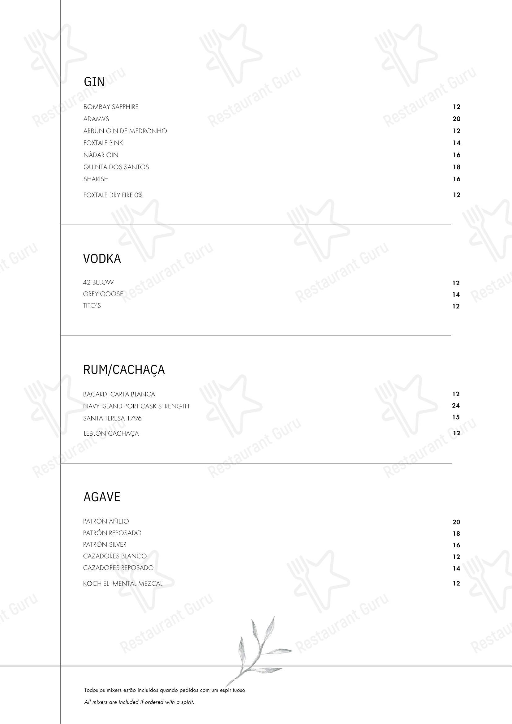 菜单 ресторана Market Kitchen Algarve в Албуфейре