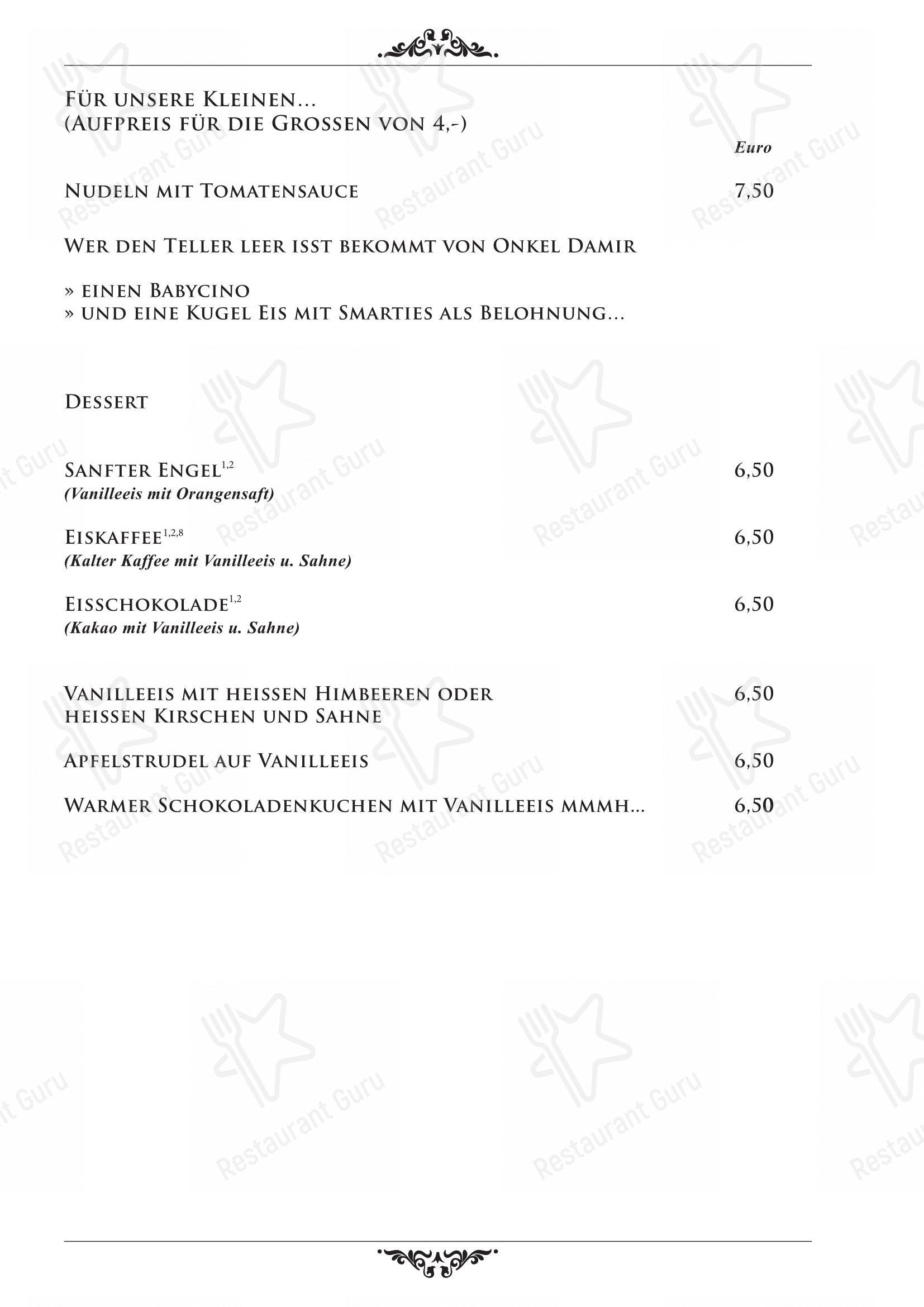 Меню паба и бара Restaurant Lehre Café Bar в Ротвайли