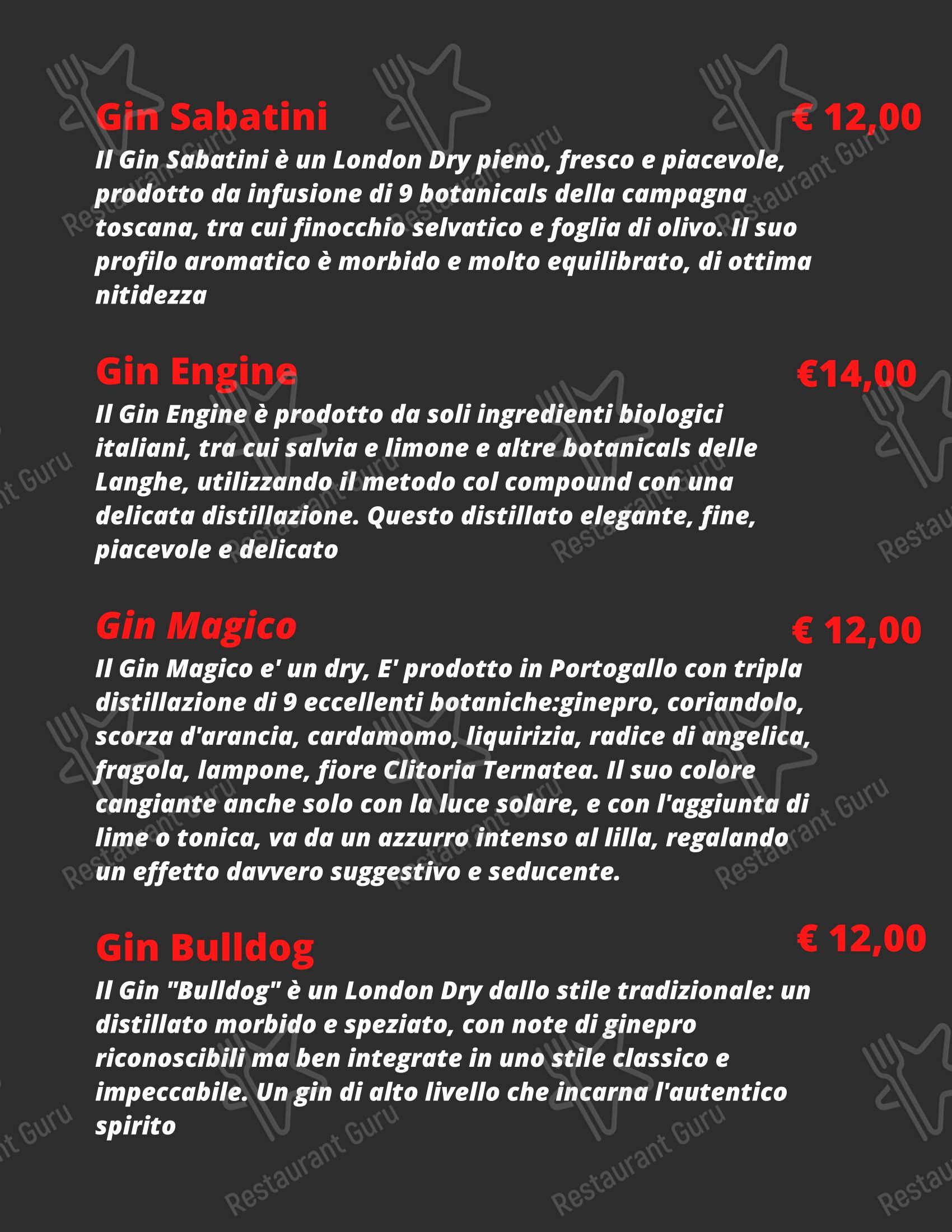 Меню паба и бара Shake Cocktail & Wine Bar - Ночное меню