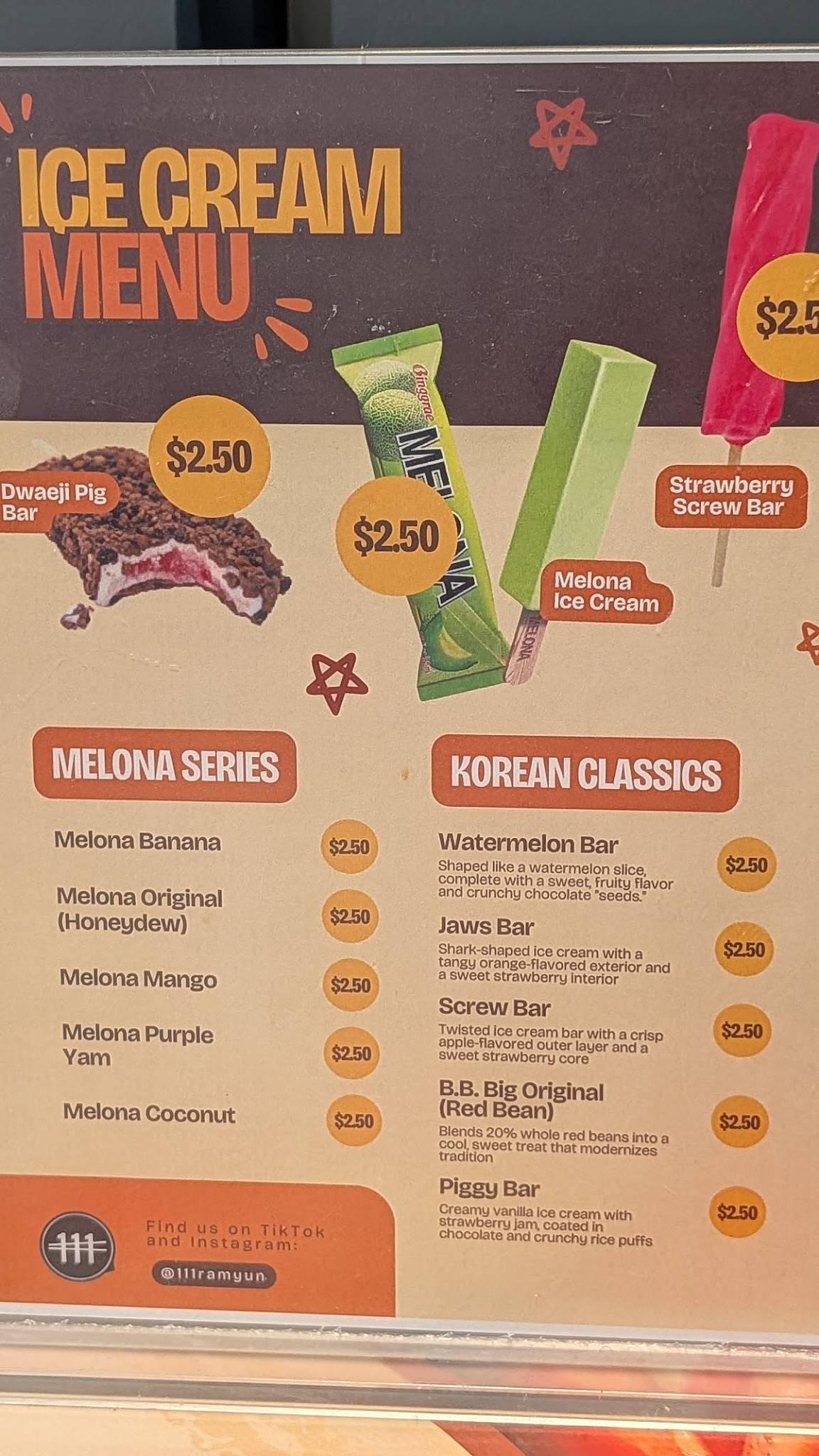 111 Ramyun & Bingsu меню
