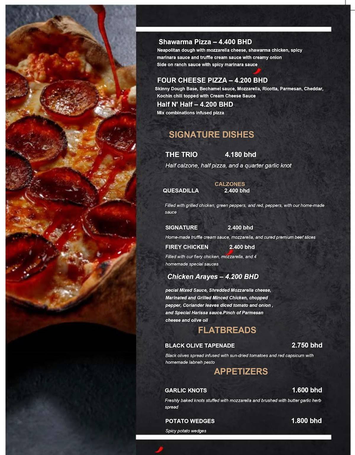 500 Degrees Restaurant меню