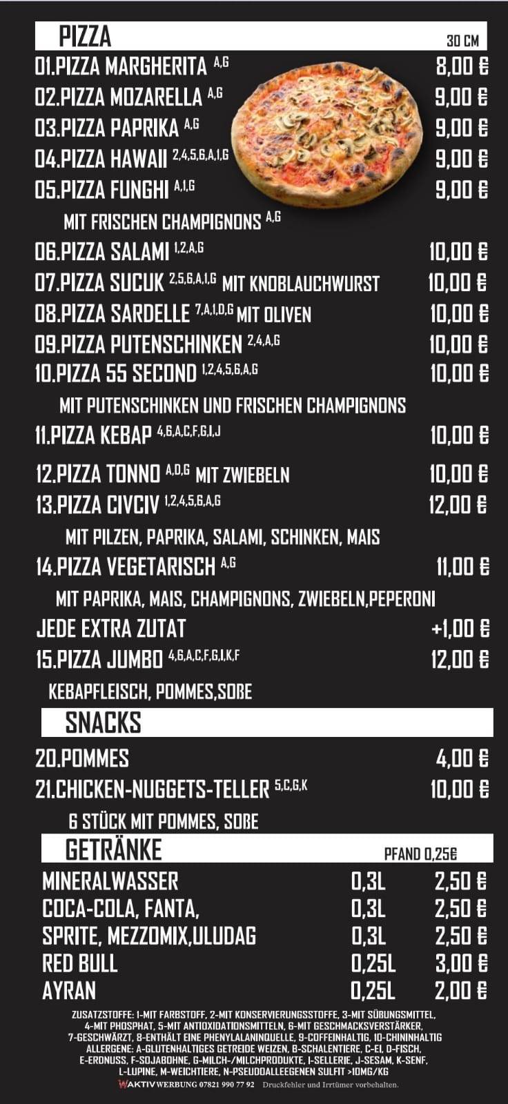55secondpizza меню