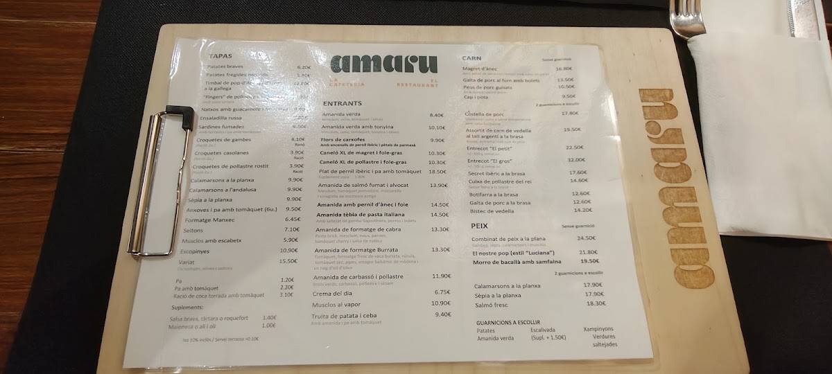 AMARU меню