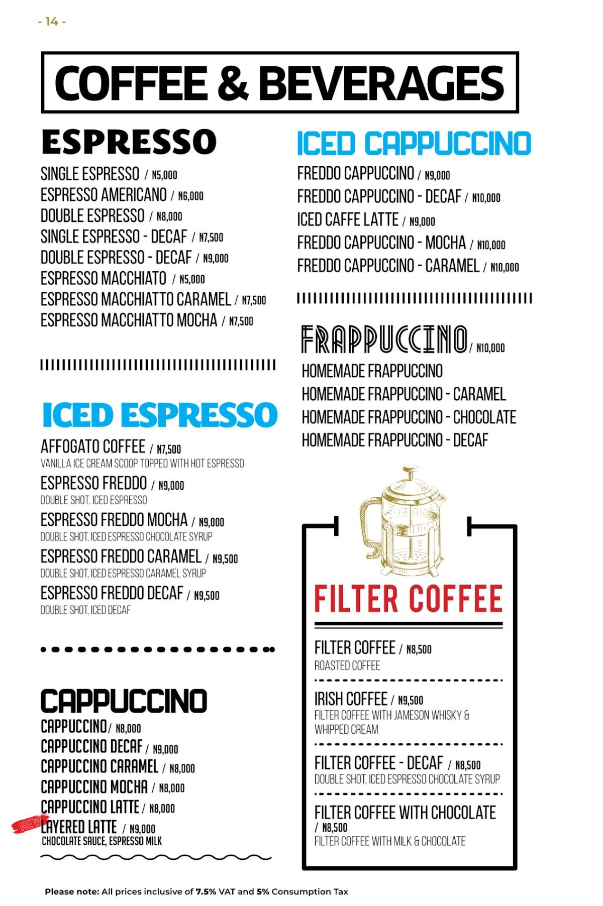 ART CAFE меню