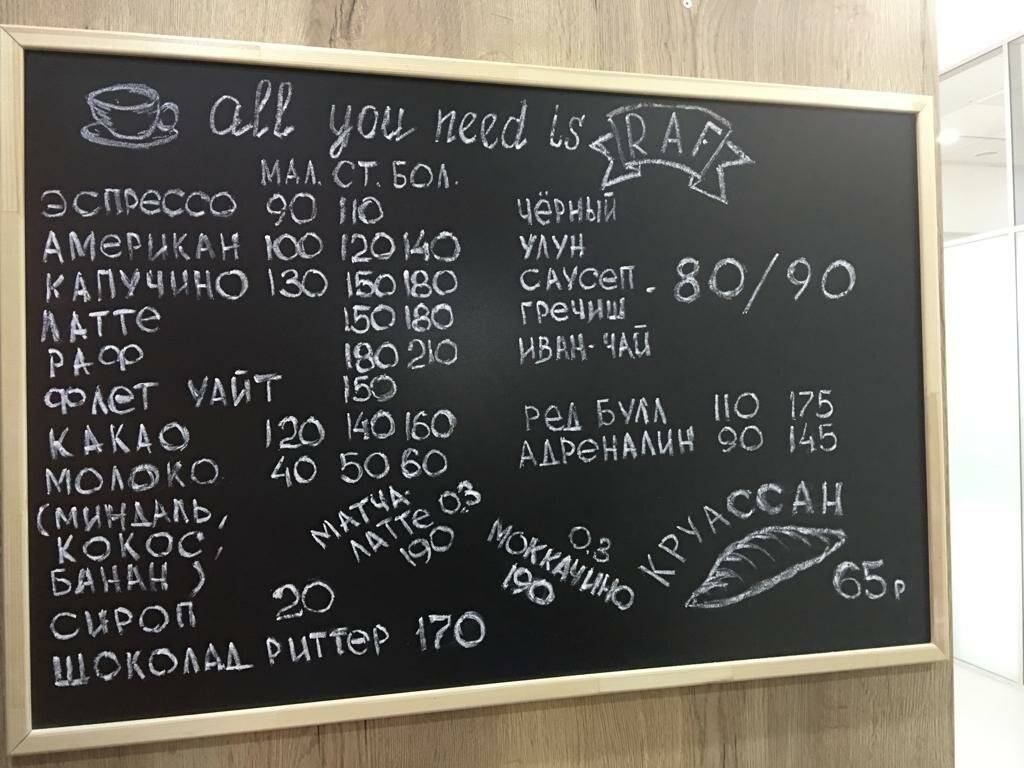 Coffee меню