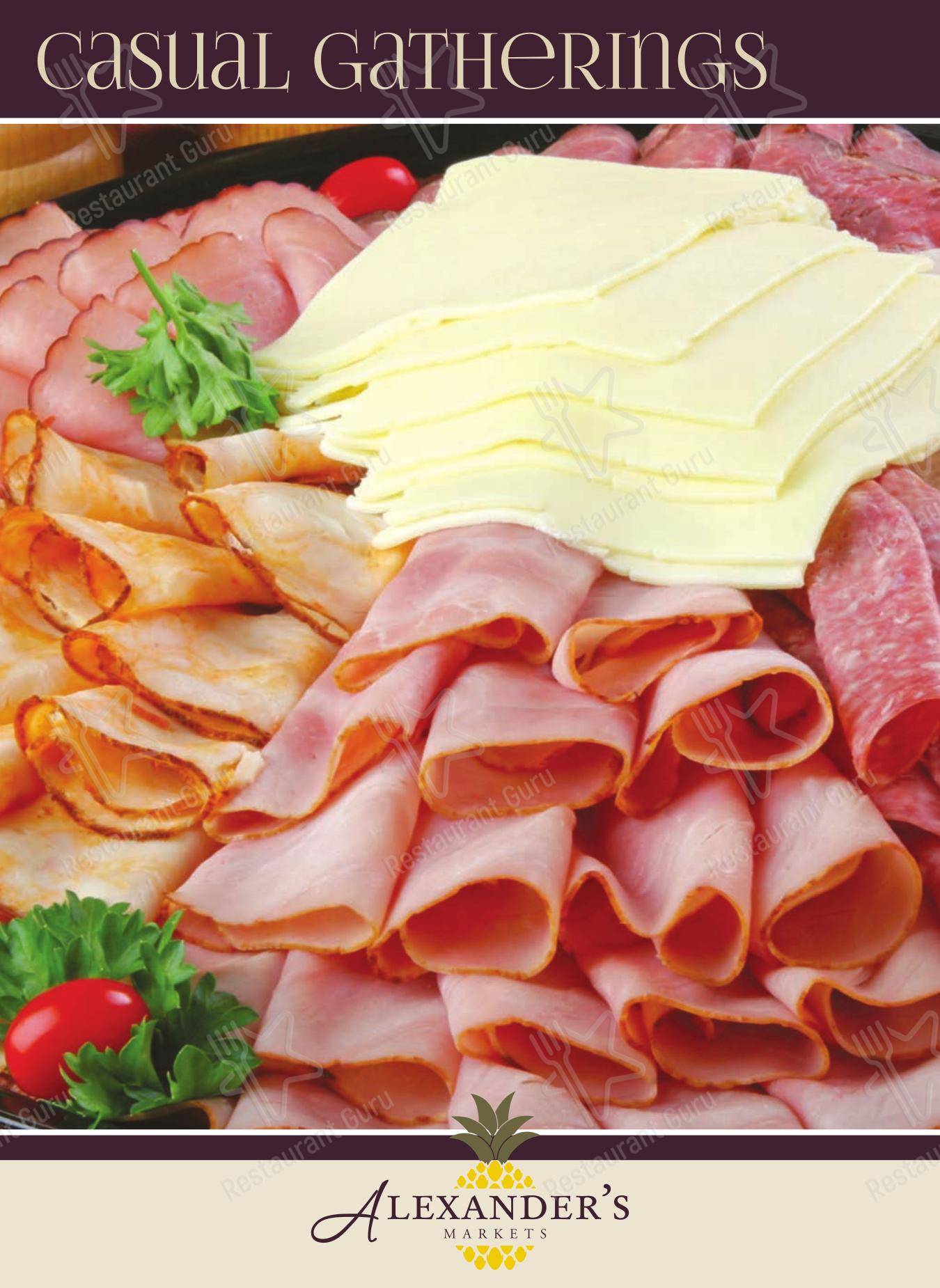 Ночное меню кафе Alexander's Highland Market