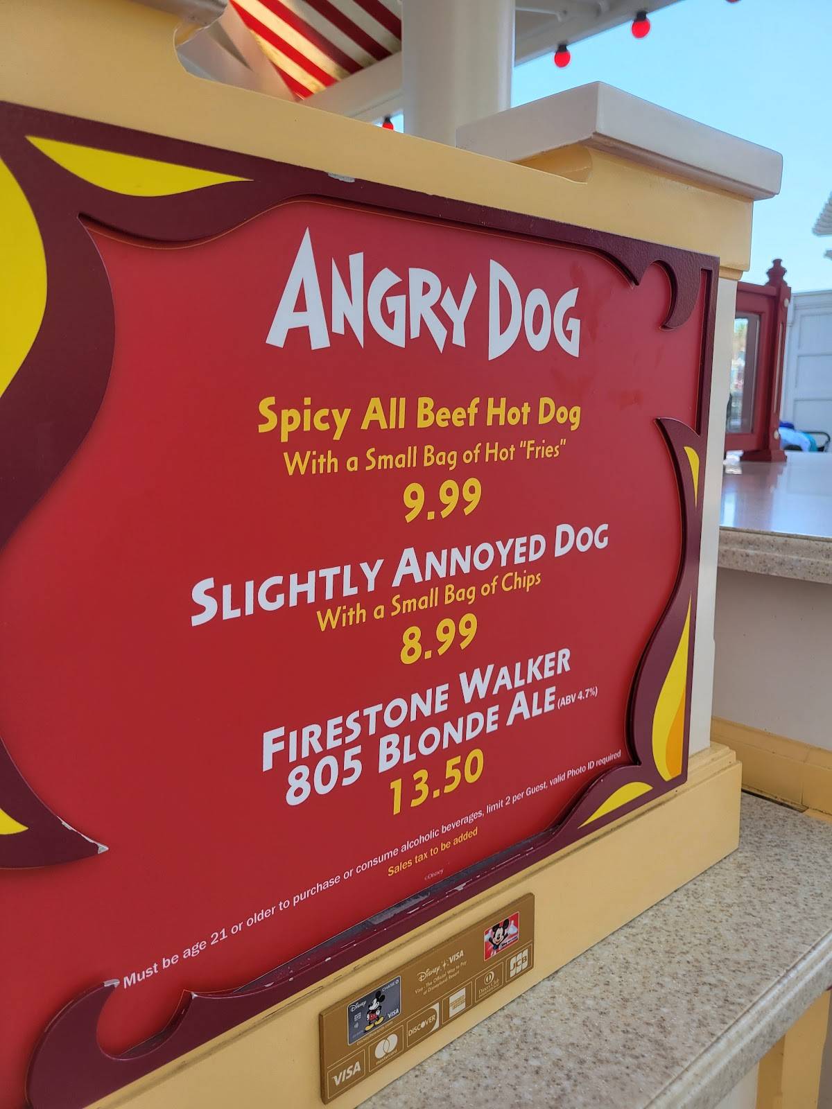 Angry Dogs меню