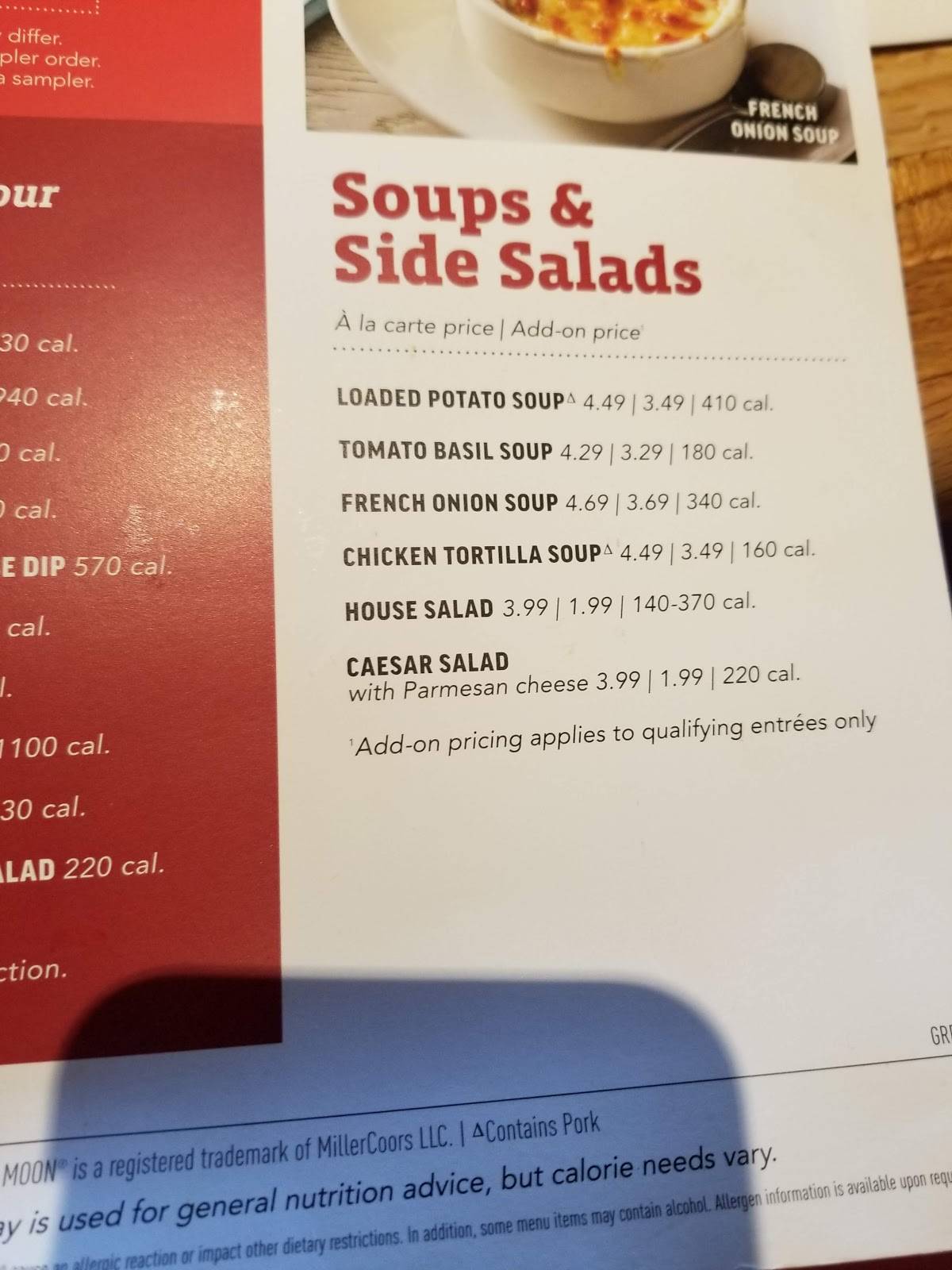 Applebee's Grill + Bar меню