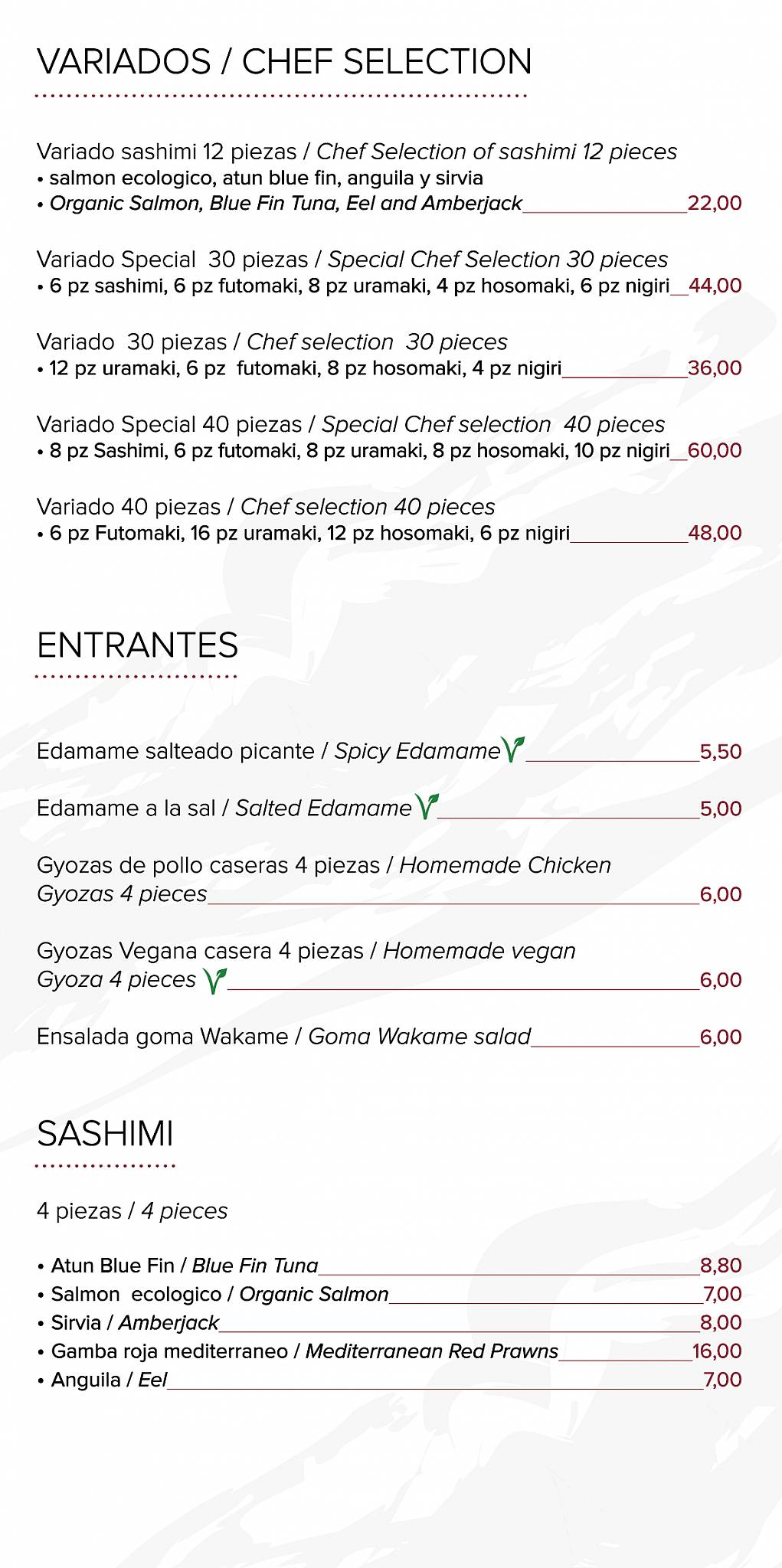 AristoSushi Restaurant Ibiza меню