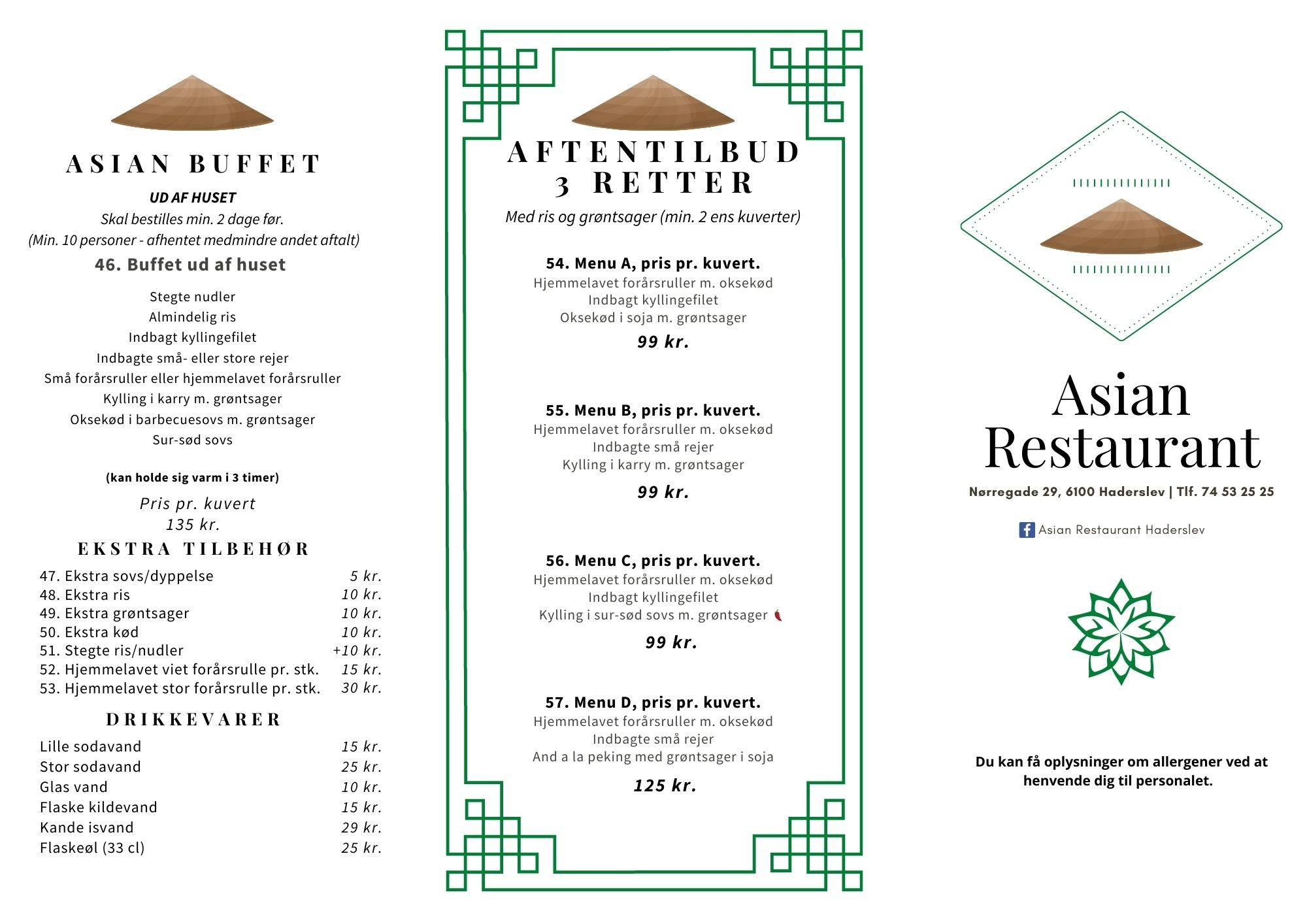 Asian Restaurant Haderslev меню