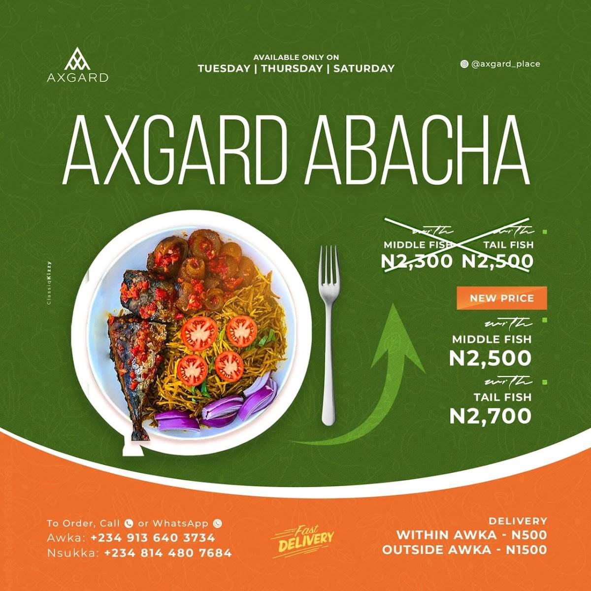 Axgard place меню