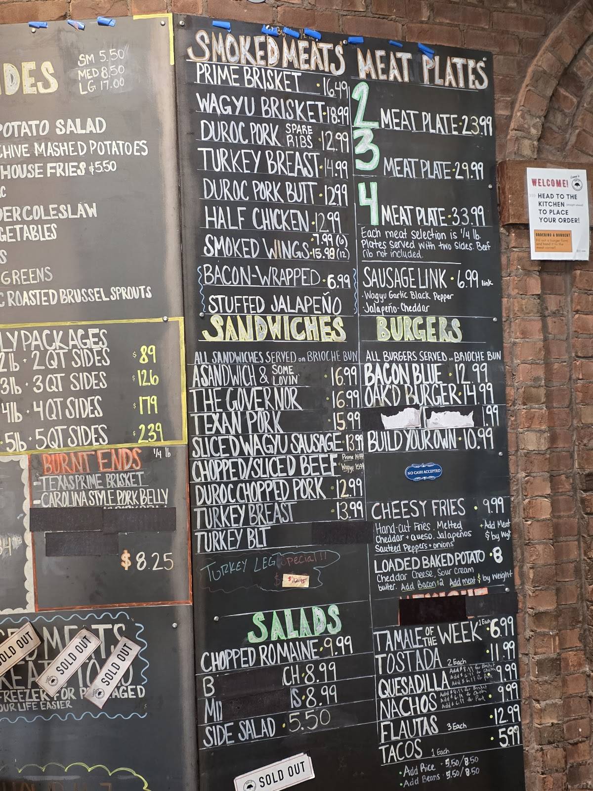 Lane's OAK'D BBQ меню
