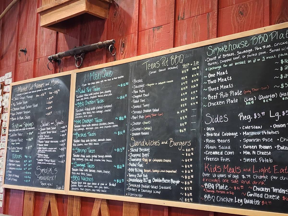 Smolik's Smokehouse меню