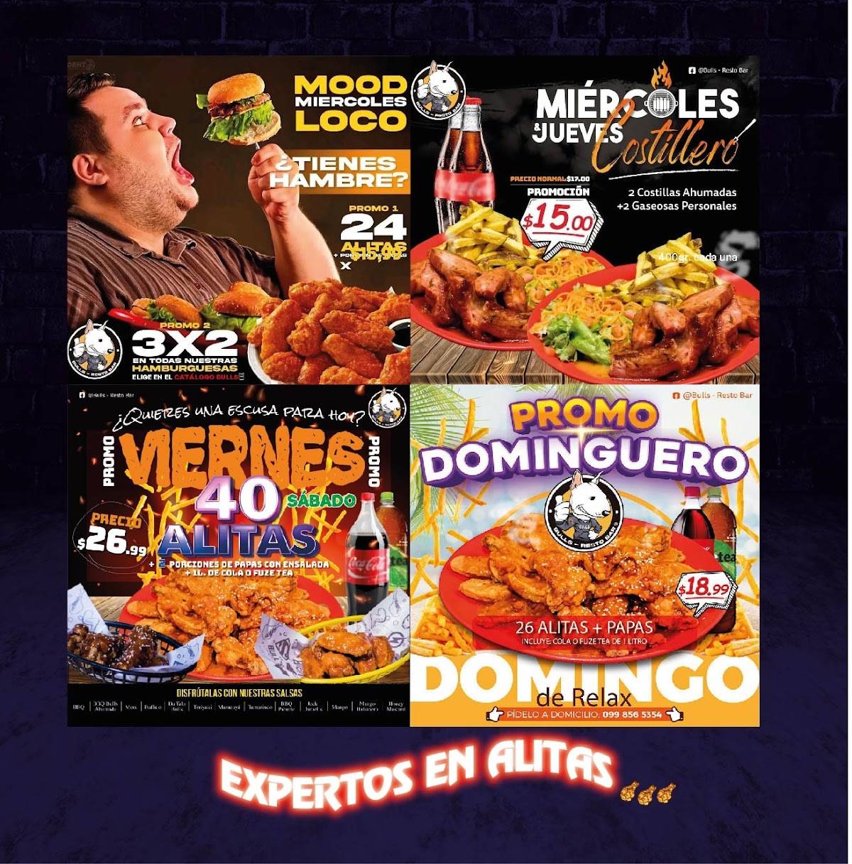 BULLS RESTO BAR - Riobamba меню